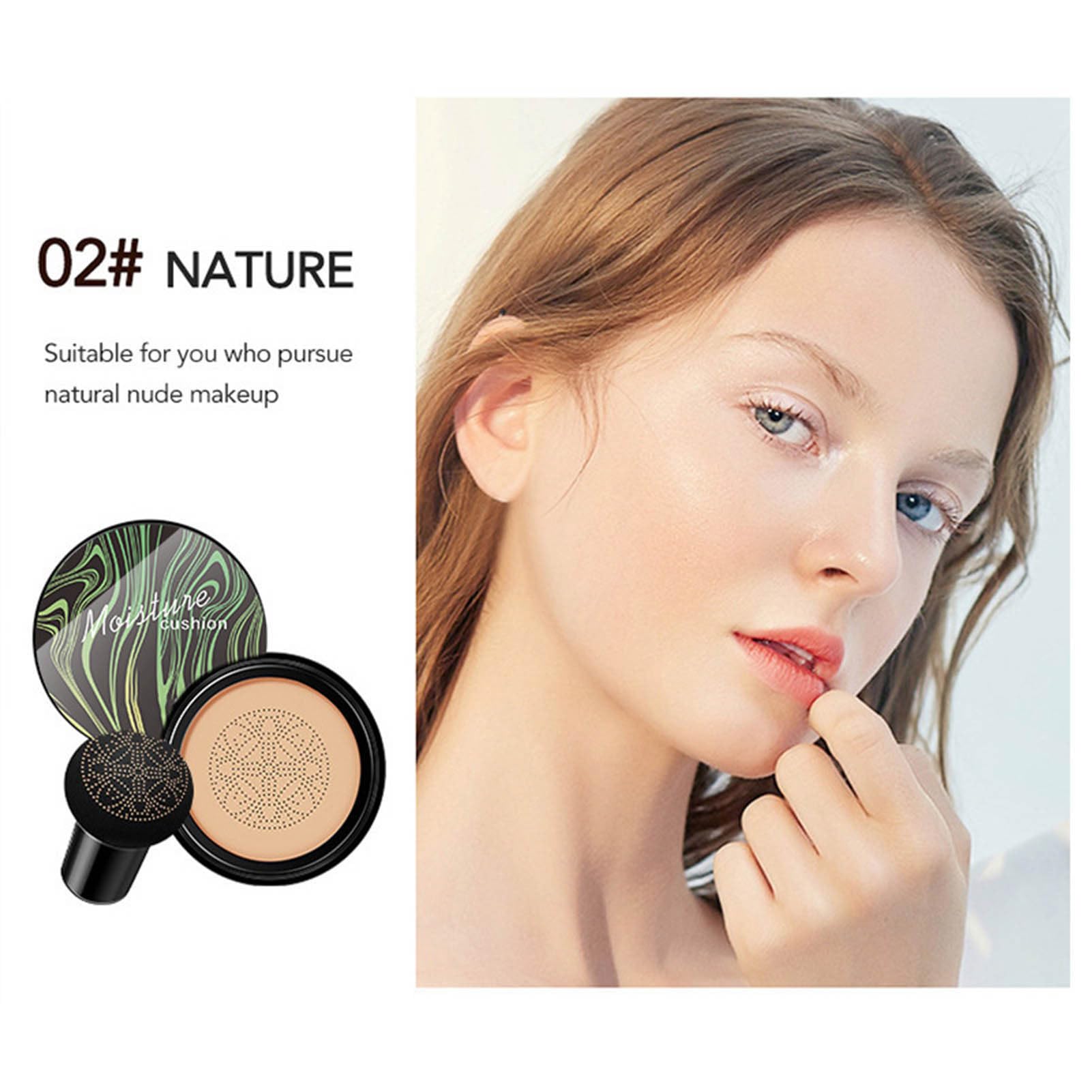 Base de Maquillaje Air Cushion BB Cream CC Cream con Esponja Mushroom Head - Hidratante, Larga Duración y Fácil de Aplicar - Ideal para Maquillaje Desnudo - Maquillaje Brillante.