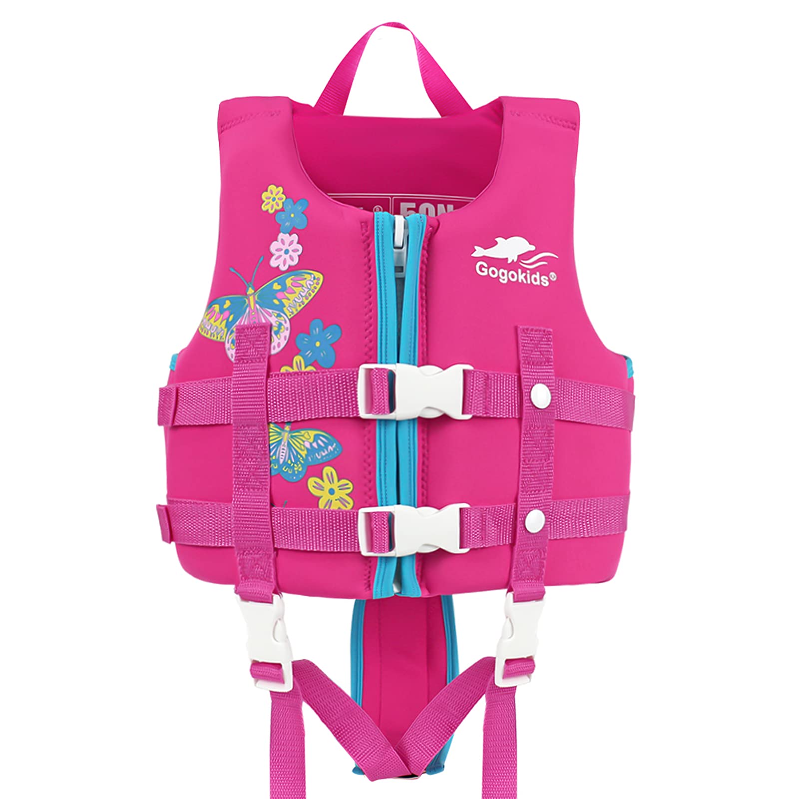 Gogokids - Chaleco de natación para niños pequeños, chamarra flotante para niñas y niños de 20-30-40-50 libras, flotadores de natación con correa de seguridad ajustable Duel, para niños de 2-9 años