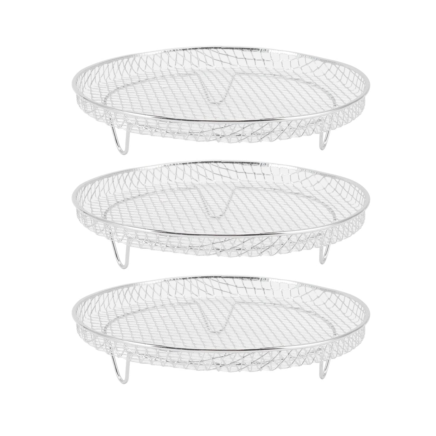 Rejillas Deshidratadoras Freidora de Aire Apilables Acero Inoxidable 3 Piezas Grado Alimenticio