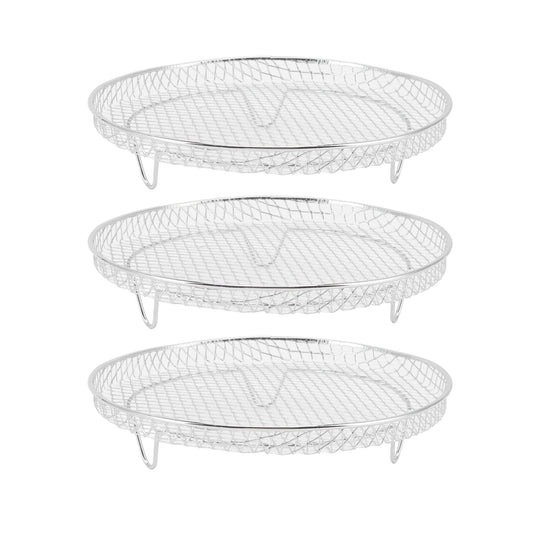 Rejillas Deshidratadoras Freidora de Aire Apilables Acero Inoxidable 3 Piezas Grado Alimenticio