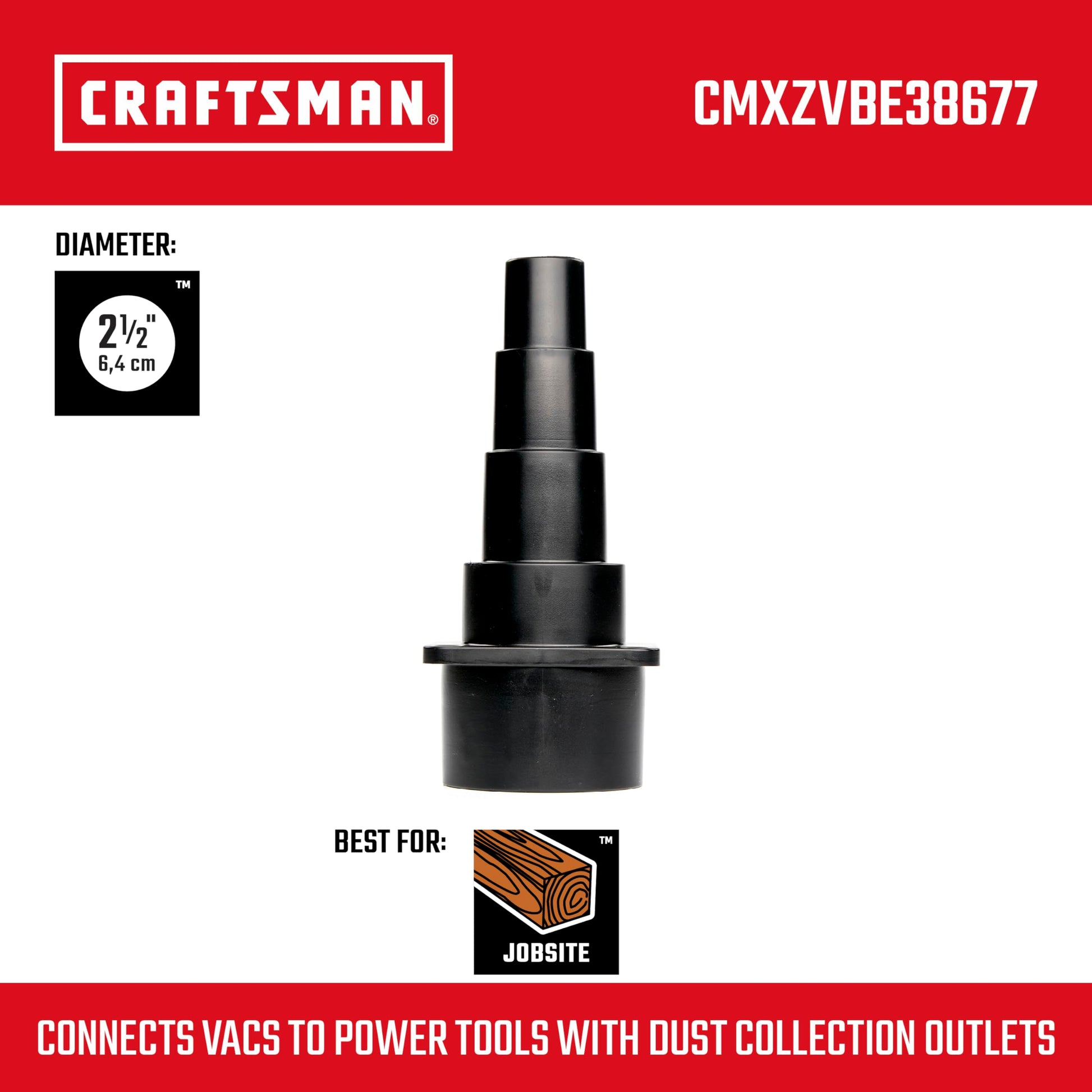 Craftsman CMXZVBE38677 2-1/2 Pulgadas. Accesorio Universal para aspiradoras de Tienda