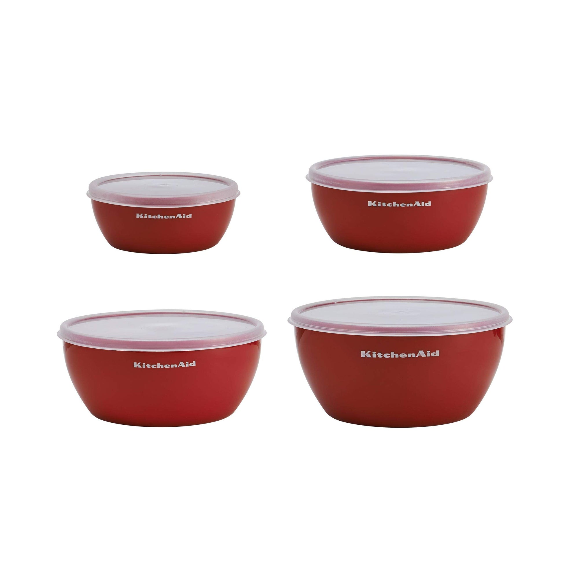 KitchenAid Classic Tazones de preparación con tapa, juego de 4 (8, 16, 24 & 32 oz), Empire Red