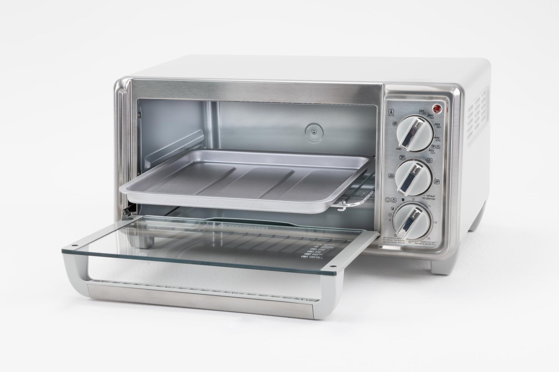 Black+Decker Horno tostador de 4 rebanadas, TO4130-1SDLA con tecnologia Eventoast para un tostado uniforme, 5 Funciones de cocción, 1150 Watts