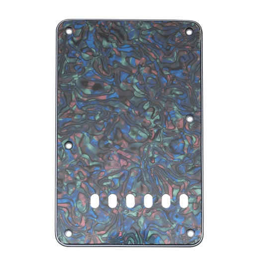 Musiclily Pro 6 Agujeros Placa Trasera Strat Tapa de Trémolo para Affinity Series Squier Guitarra de estilo Strat,4 capas Abalone Shell