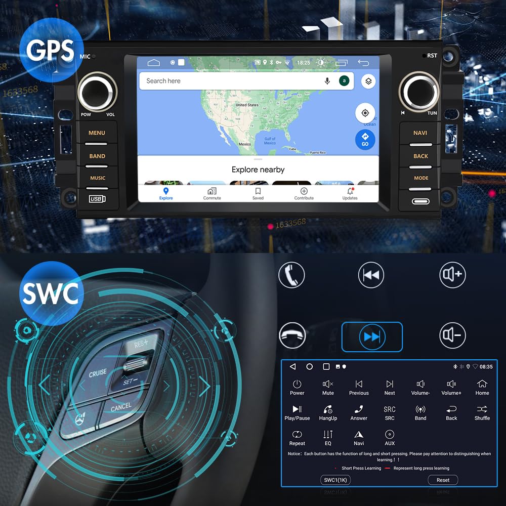 Radio de coche para Jeep Wrangler JK Compass Patriot/Chrysler/Dodge RAM Charger