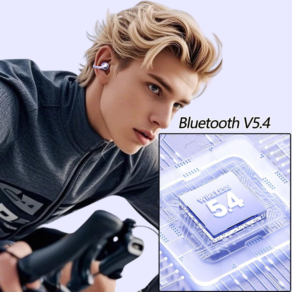 Audífonos Inalámbricos JKJTMI Bluetooth 5.4 Blancos con Pantalla LED para Correr y Hacer Ejercicio