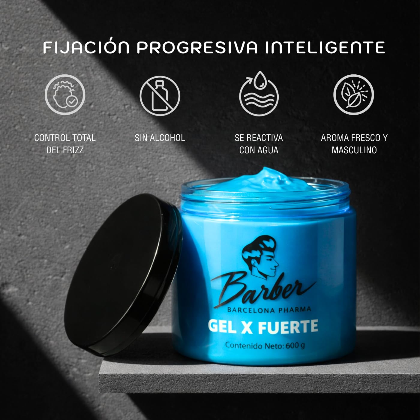 Gel para Cabello Hombre | Barber | Fijación Firme | Sin Alcohol | 700g