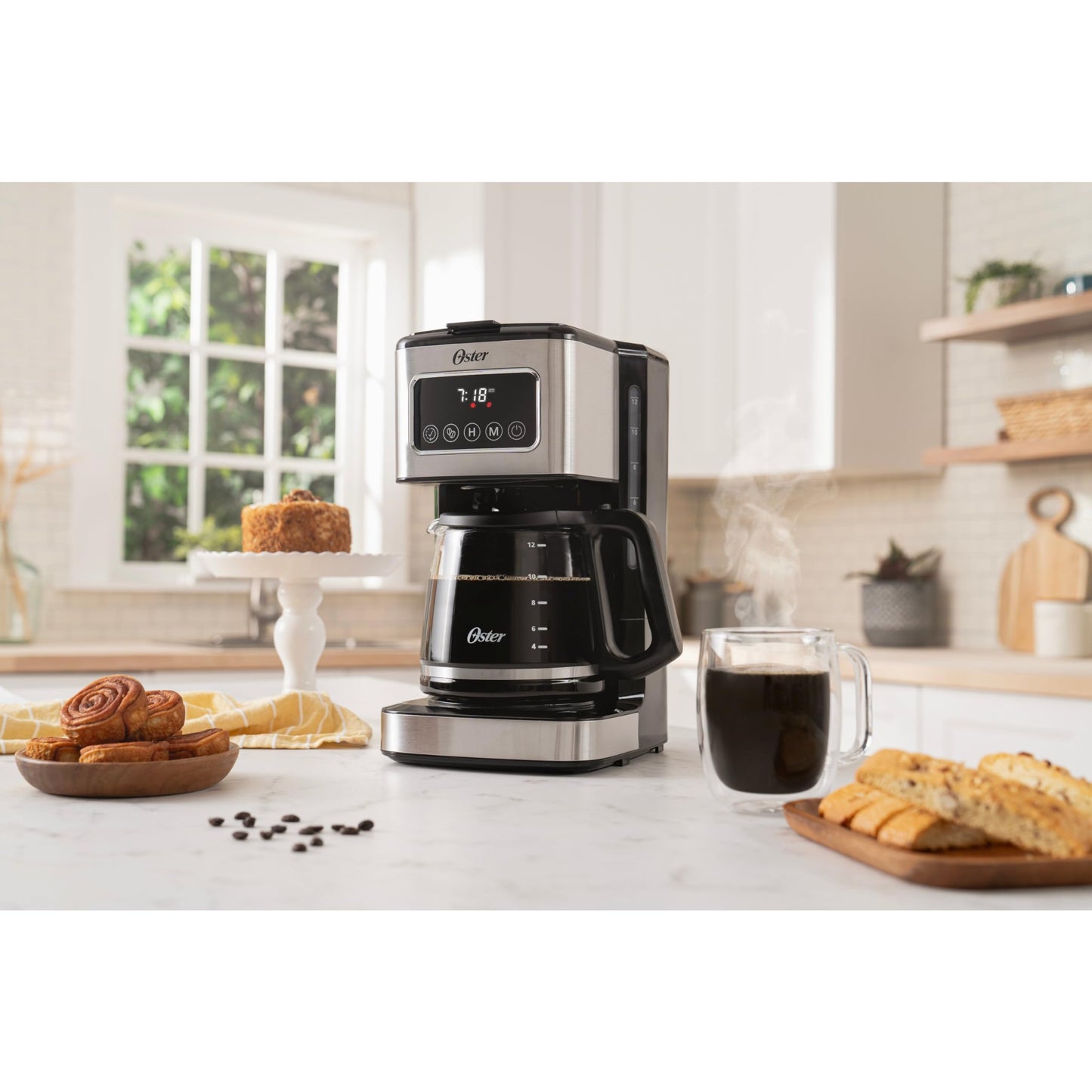 Cafetera de Goteo Programable Oster Negra con Pantalla Táctil