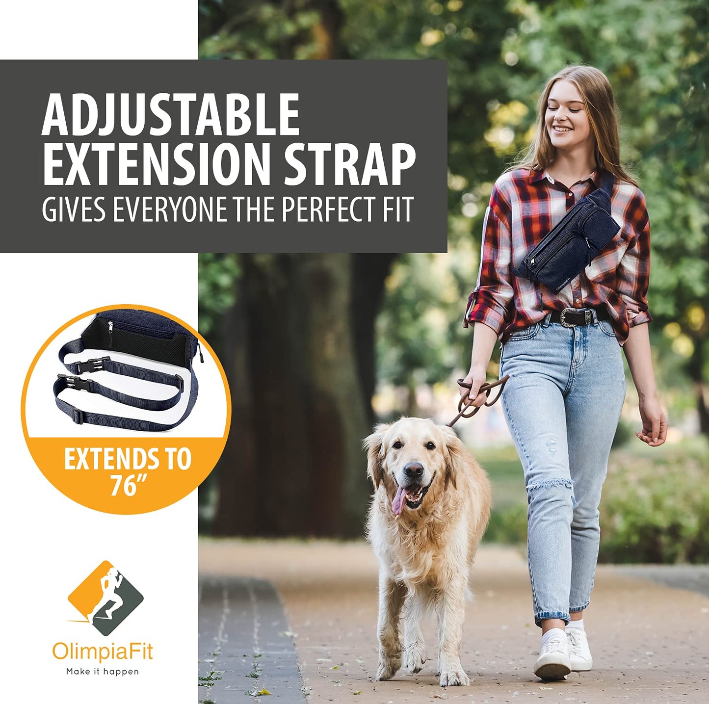 Cangurera para mujeres y hombres, bonita, para cintura, para senderismo, viaje campamento, correr, agujero para audífonos, cinturón de dinero con 6 bolsillos, extensión de la correa, llevar fácilmente cualquier teléfono, pasaporte, portafolios, soporte re