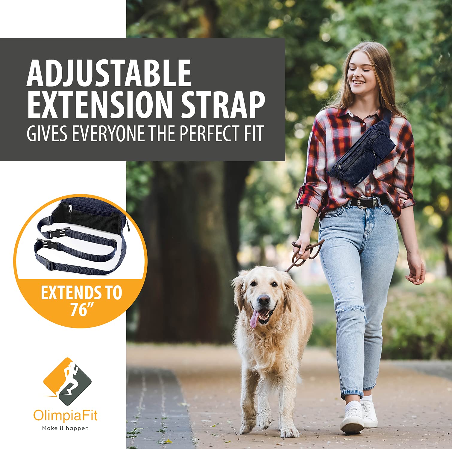 Cangurera para mujeres y hombres, bonita, para cintura, para senderismo, viaje campamento, correr, agujero para audífonos, cinturón de dinero con 6 bolsillos, extensión de la correa, llevar fácilmente cualquier teléfono, pasaporte, portafolios, soporte re