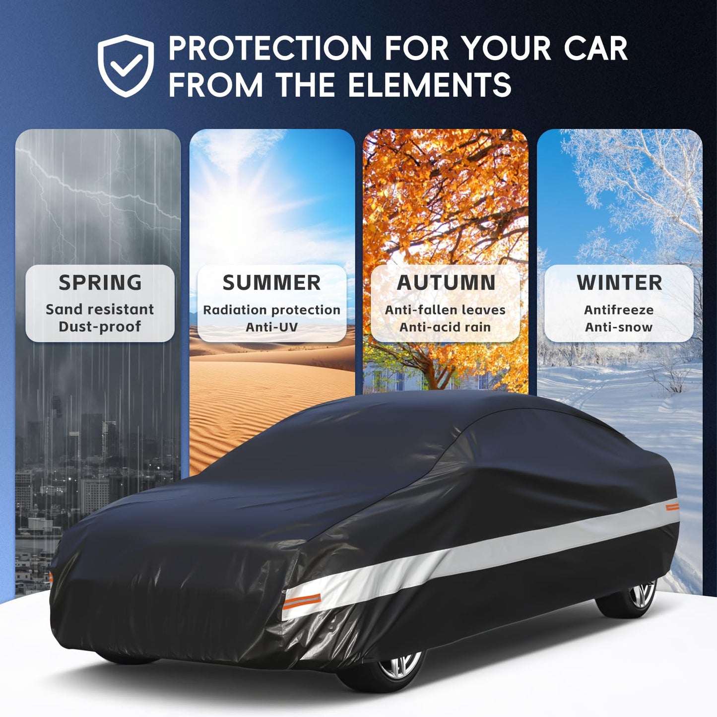 Holthly Funda de Coche de para Dodge Challenger SRT Hellcat Demon, Fundas de Coche para automóviles para Todo Tipo de Clima, Impermeable, protección contra el Sol, la Nieve, la Lluvia, el Viento, el