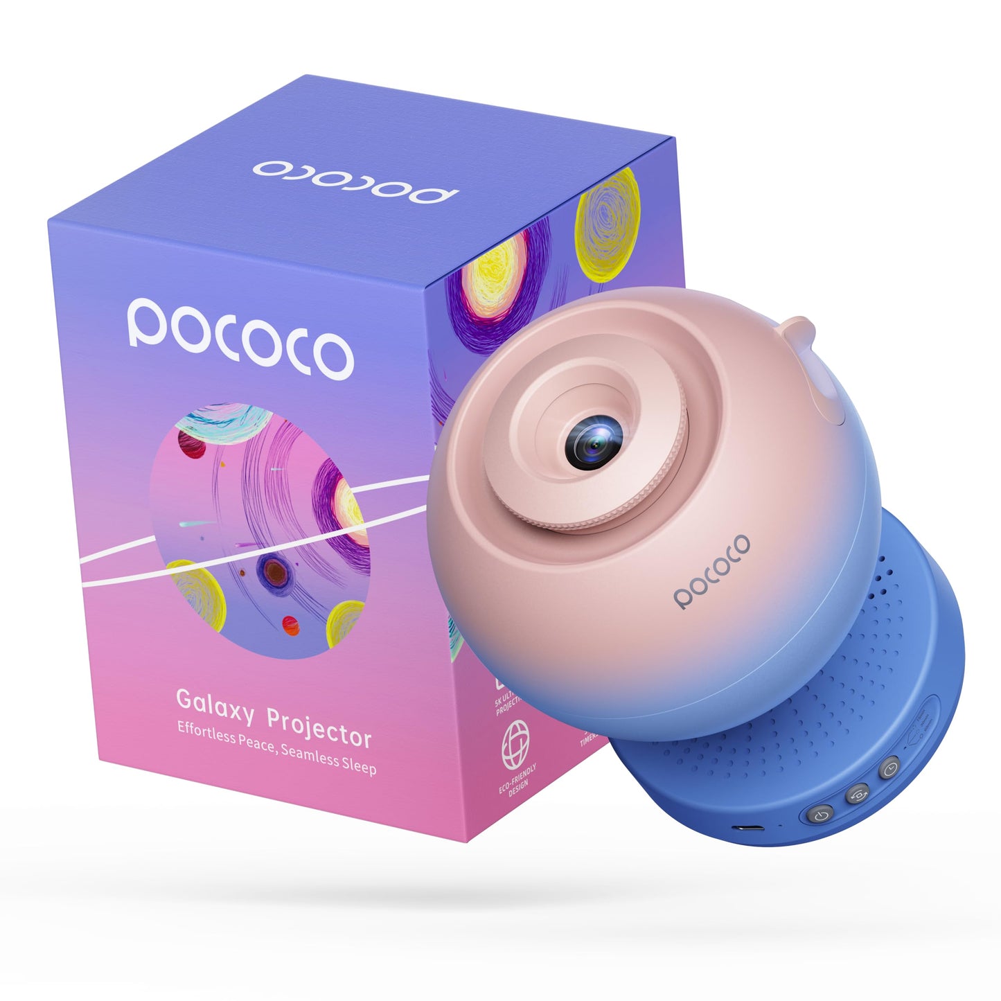 POCOCO Proyector Galaxy Star con lente de 2 m píxeles y discos 5 K, proyector de planetario para relajación, estudio y ayuda al sueño, incluye 2 películas, regalo ideal