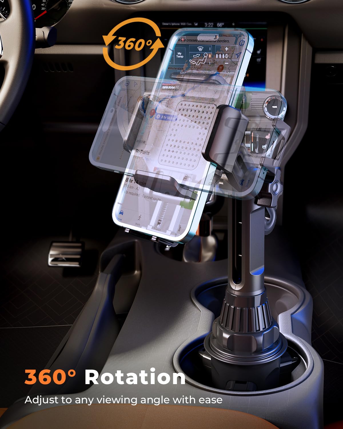 Lorima - Soporte Universal para teléfono de Taza Ajustable para Coche, Compatible con iPhone, Samsung, Huawei, LG, Sony y Nokia
