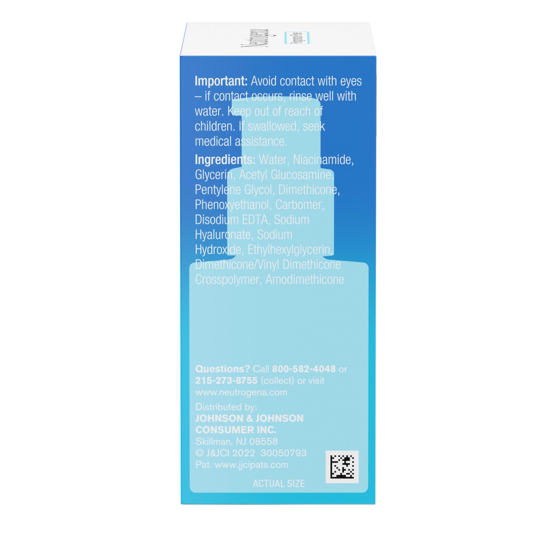 Sérum Facial Neutrogena Hydro Boost Niacinamide con Ácido Hialurónico y Vitamina B3 Sin Fragancia