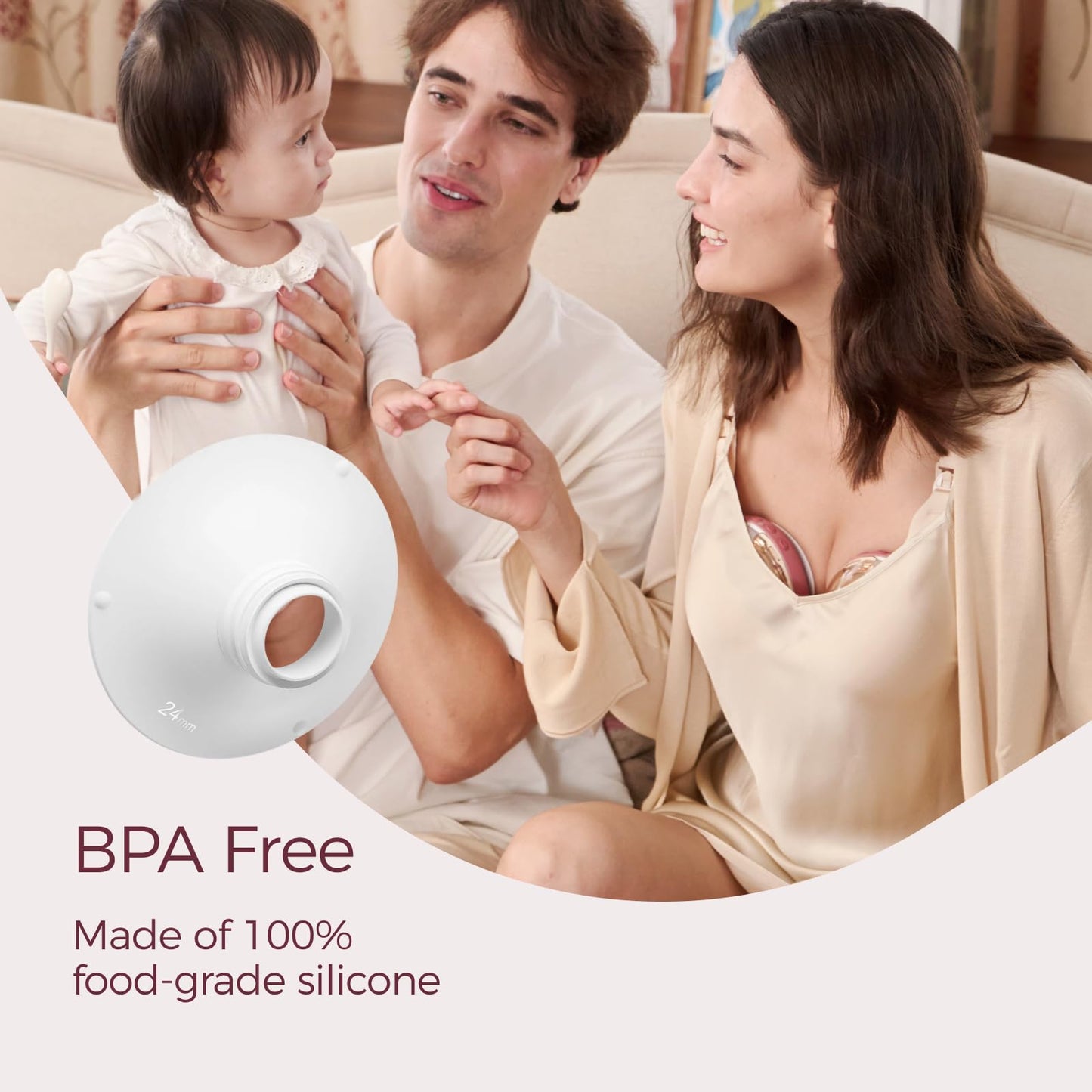 Momcozy Extractor de Leche Electrico Ultrafino | Air 1 - Brida de 24 mm