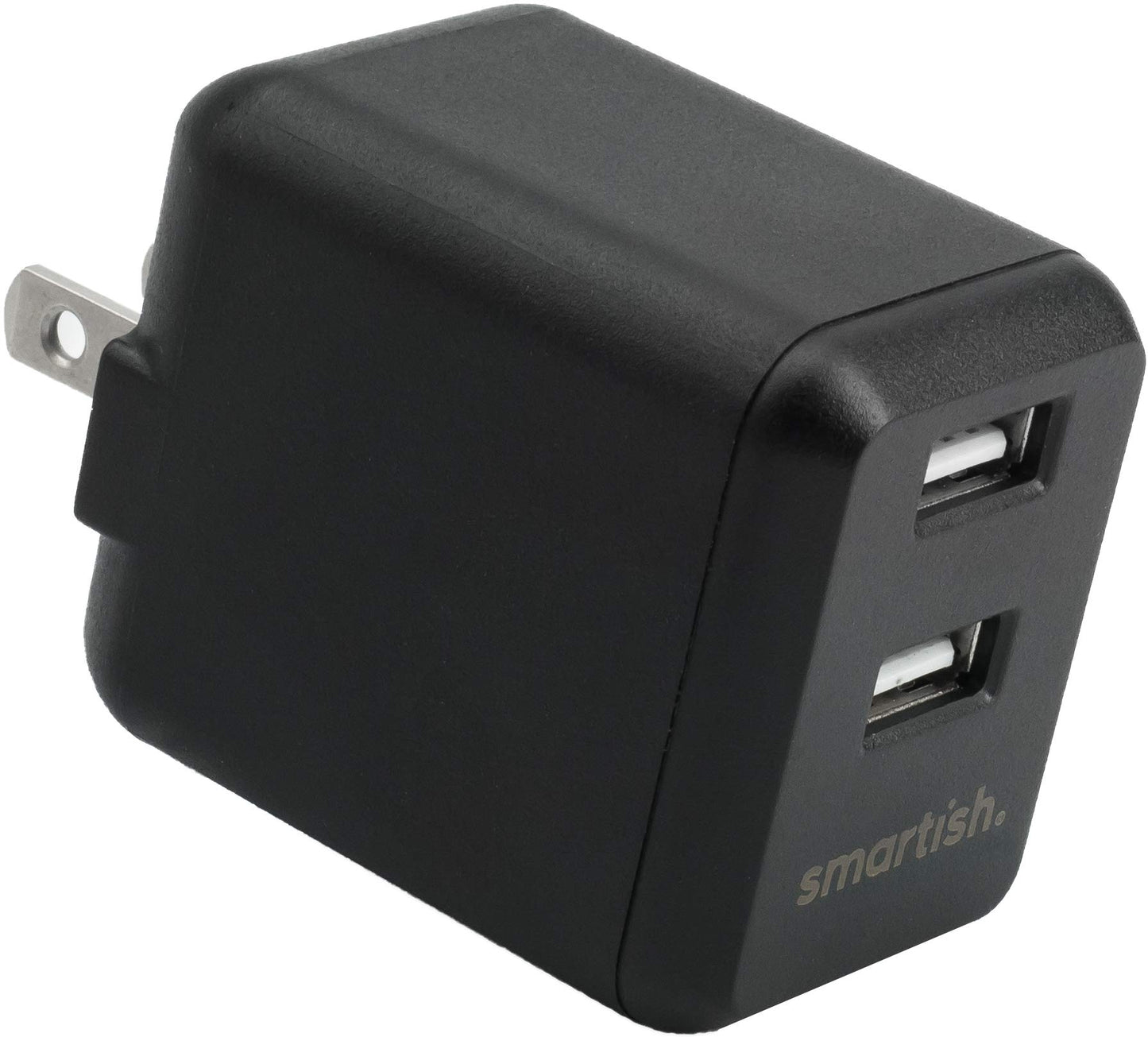 Smartish Cargador de pared USB de 2 puertos – Charge Shack máxima velocidad 4.8 Amp cargador rápido compatible con iPhone Android y todos los dispositivos USB (seda) – Negro