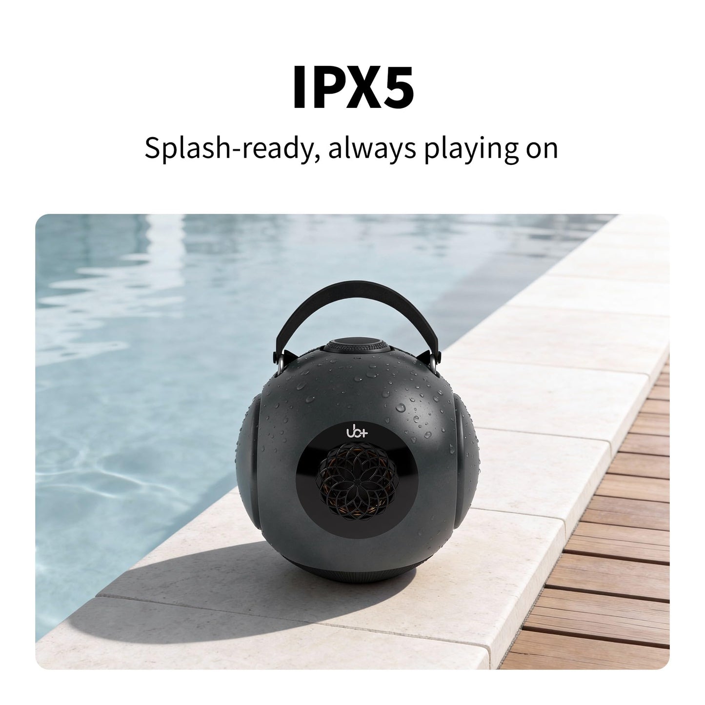 UB+ dB1 doubleBASS Altavoz impermeable Bluetooth | Sonido Hi-Fi de 40W con graves profundos, 20 h de reproducción, IPX5 y emparejamiento TWS (Gris metálico satinado con trípode)