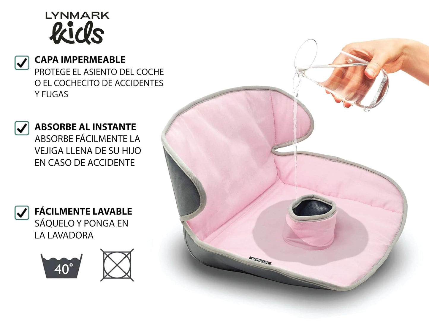 Lynmark - Funda protectora de asiento de coche para entrenamiento para ir al baño – almohadillas para orejas suaves impermeables para niños pequeños y asiento de coche – Alfombrilla de forro universal