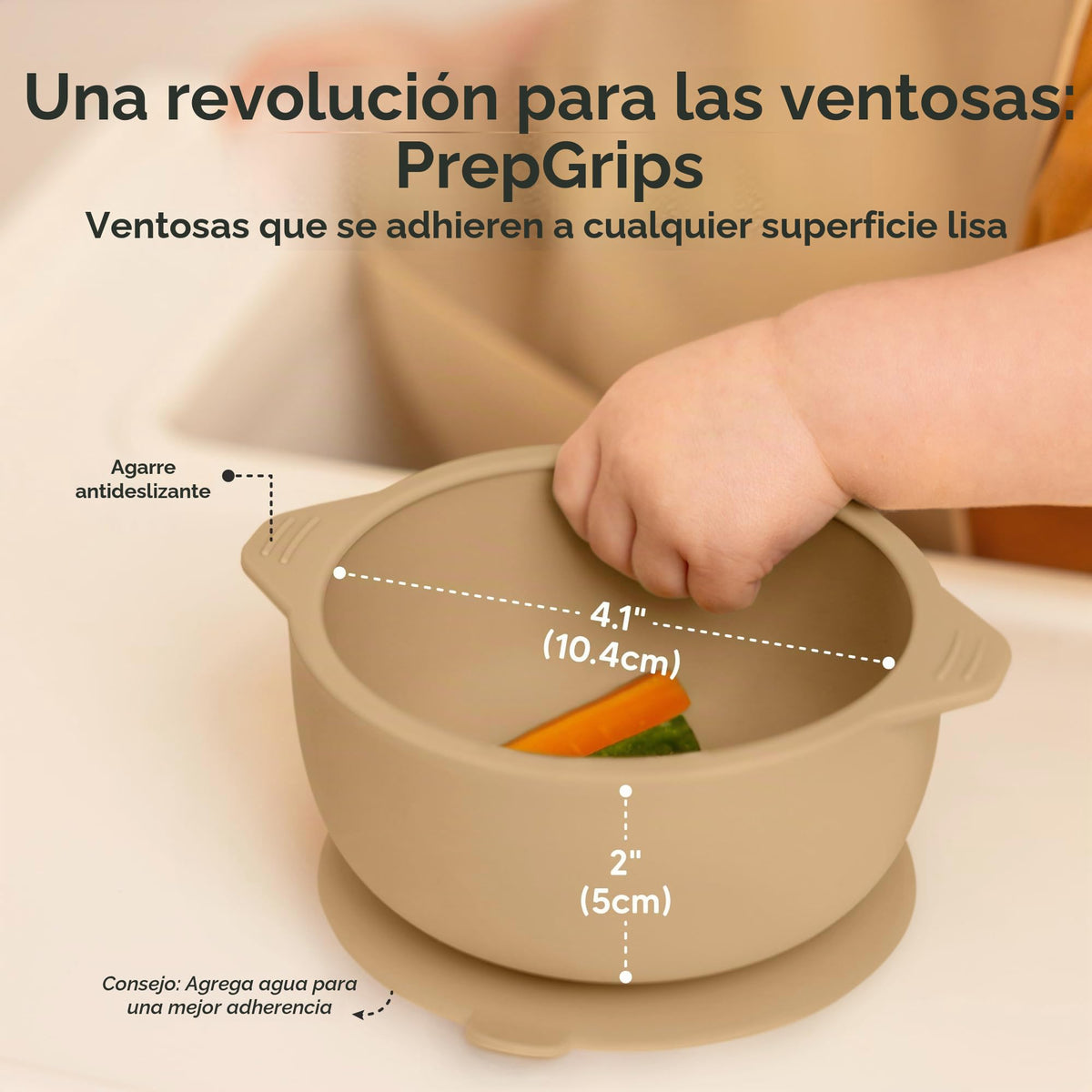 KeaBabies Pack de 2 ventosas de silicona Prep (terracota)