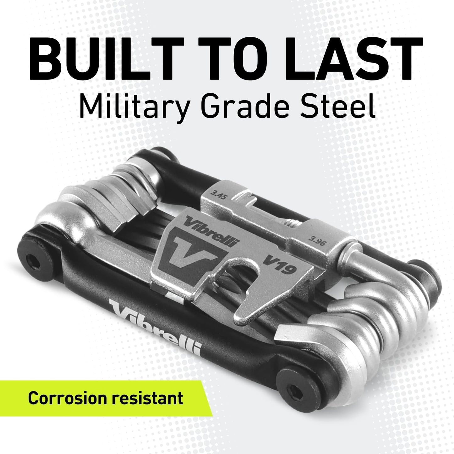 Multiherramienta para Bicicleta Vibrelli V19 Negra con Kit de Reparación sin Pegamento y Estuche