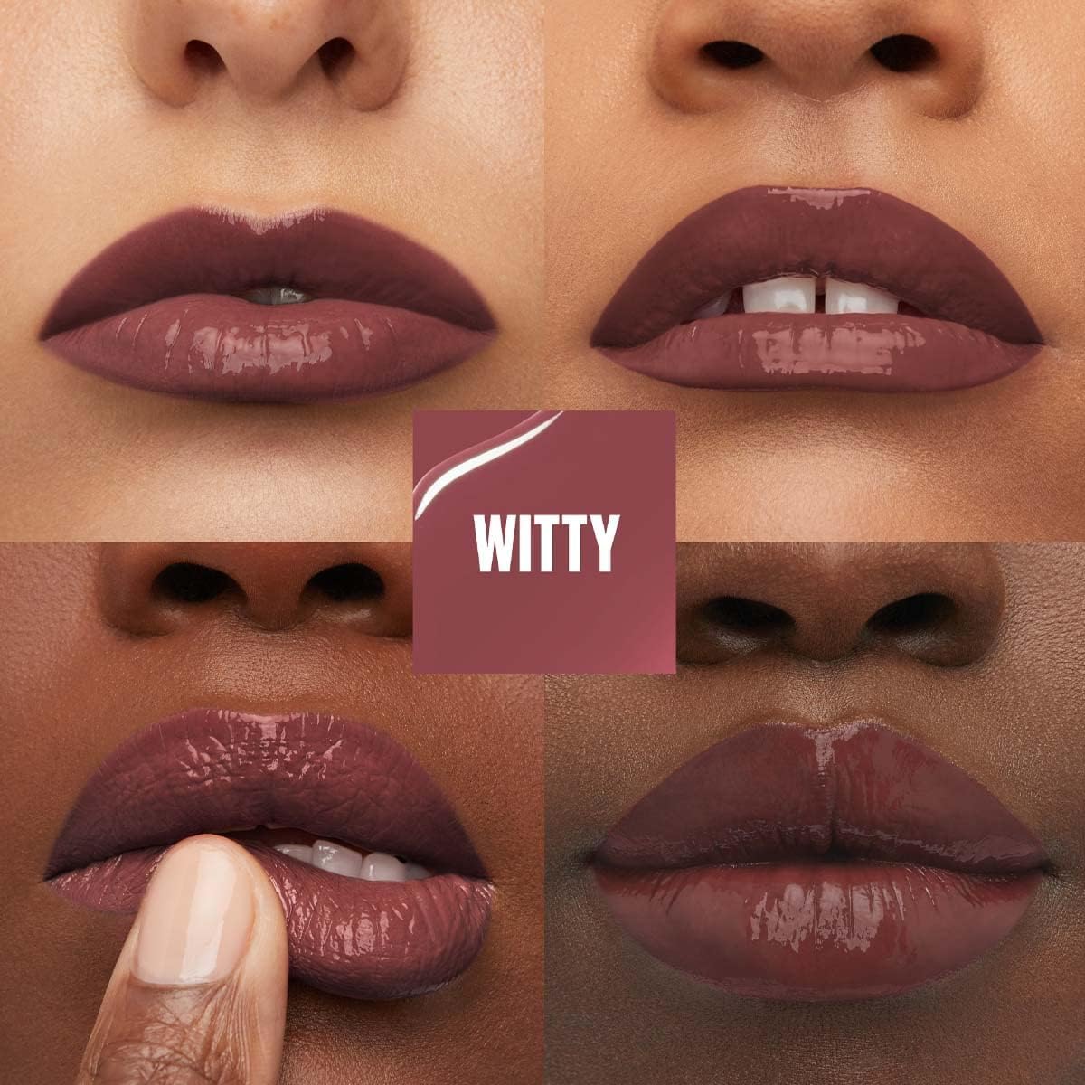 Maybelline Labial líquido brillante de larga duración, Superstay Vinyl Ink tono Witty 40, 4.2ml