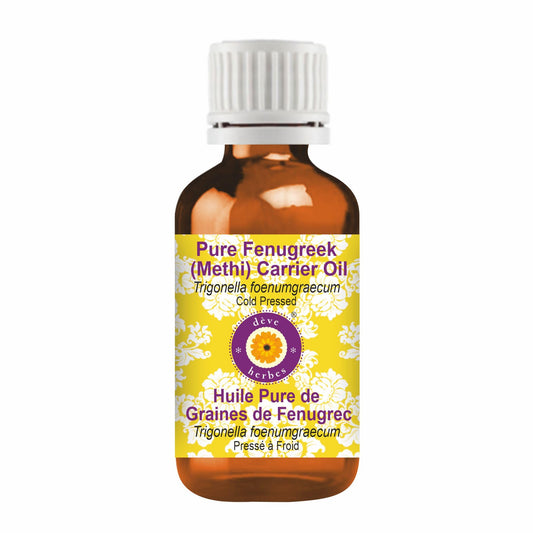 Deve Herbes Aceite portador de fenogreco puro (Methi) (Trigonella foenumgraecum) 100% natural de grado terapéutico prensado en frío (15 ml (0.5 oz) con cuentagotas de plástico Euro)