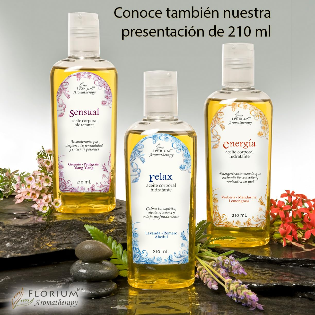 Body Oil Set - Kit de Aceites Masaje/Hidratación de Aromaterapia Caja de 3 x 60 ml c/u