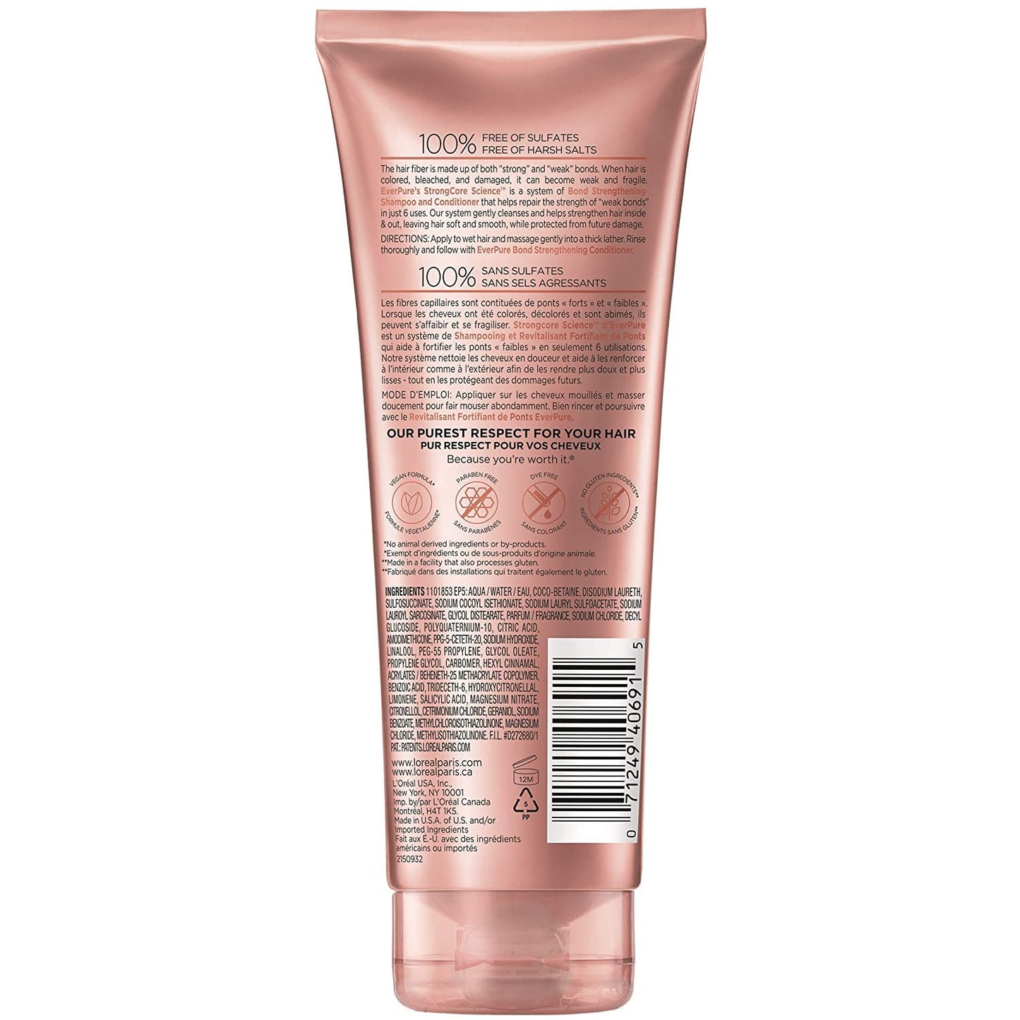 L'Oreal Paris Ever Pure Shampoo Bond Libre de Sulfatos 200ml + Serum Facial Anti Arrugas Acido Hialuronico Revitalift