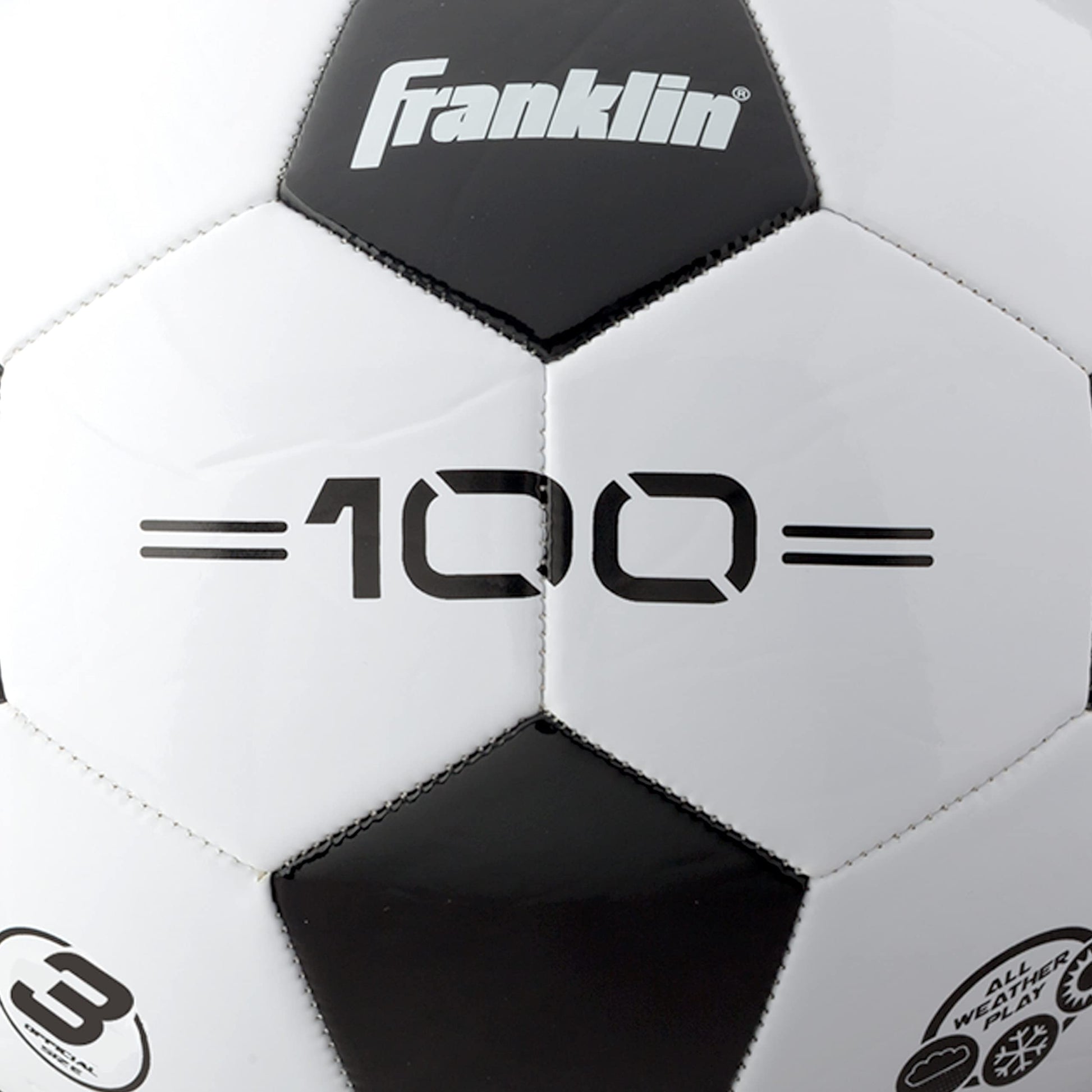 Franklin Sports Competition F-100 Balón de fútbol, Blanco/Negro, 3