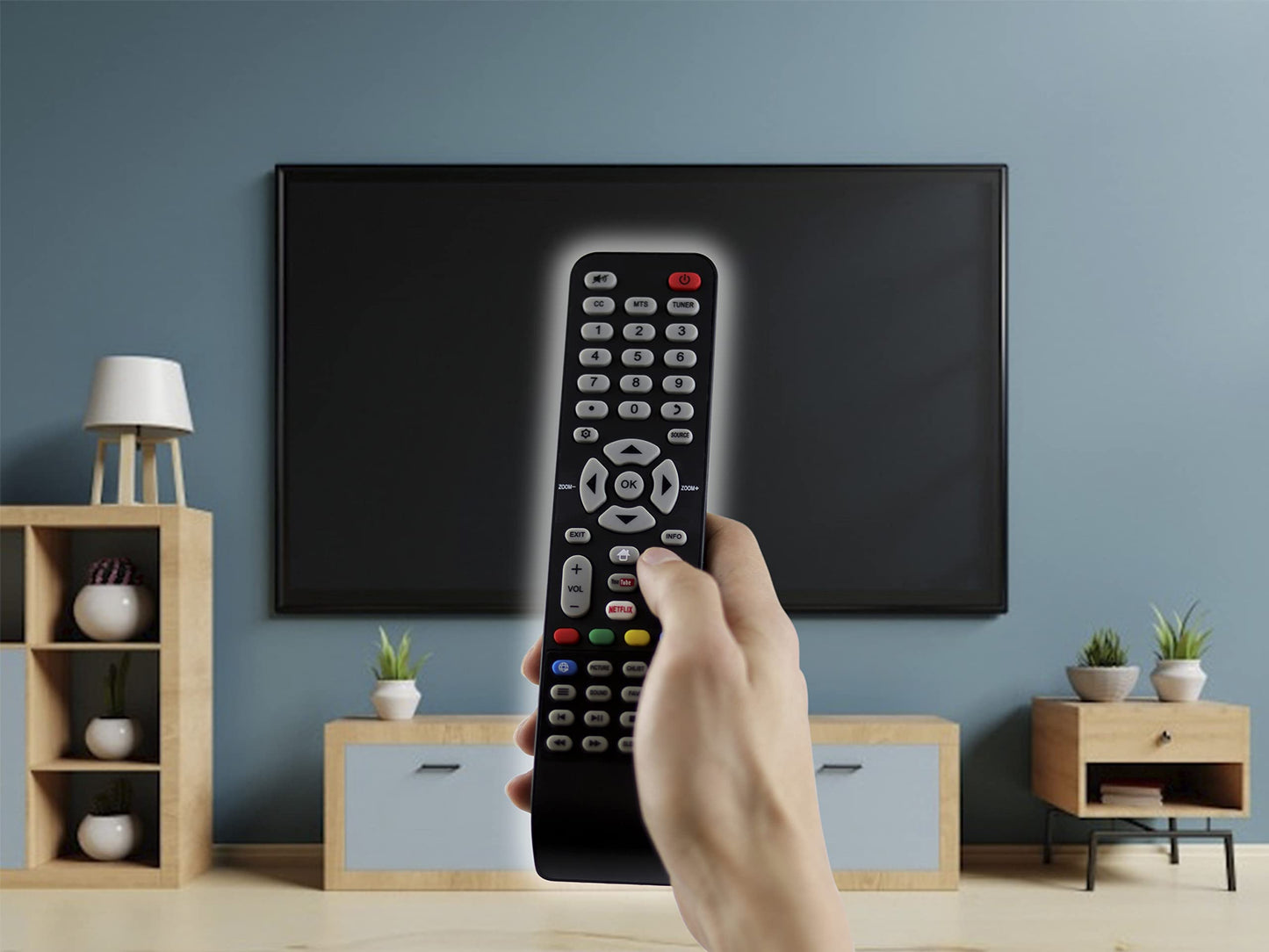 LIDERT Control Remoto ATVIO JVC Smart TV Modelos 43d1620 49d1620 55d1620, S139h S140fs, (Comprar únicamente si tu Control es Igual al Que se Muestra en la Imagen.)