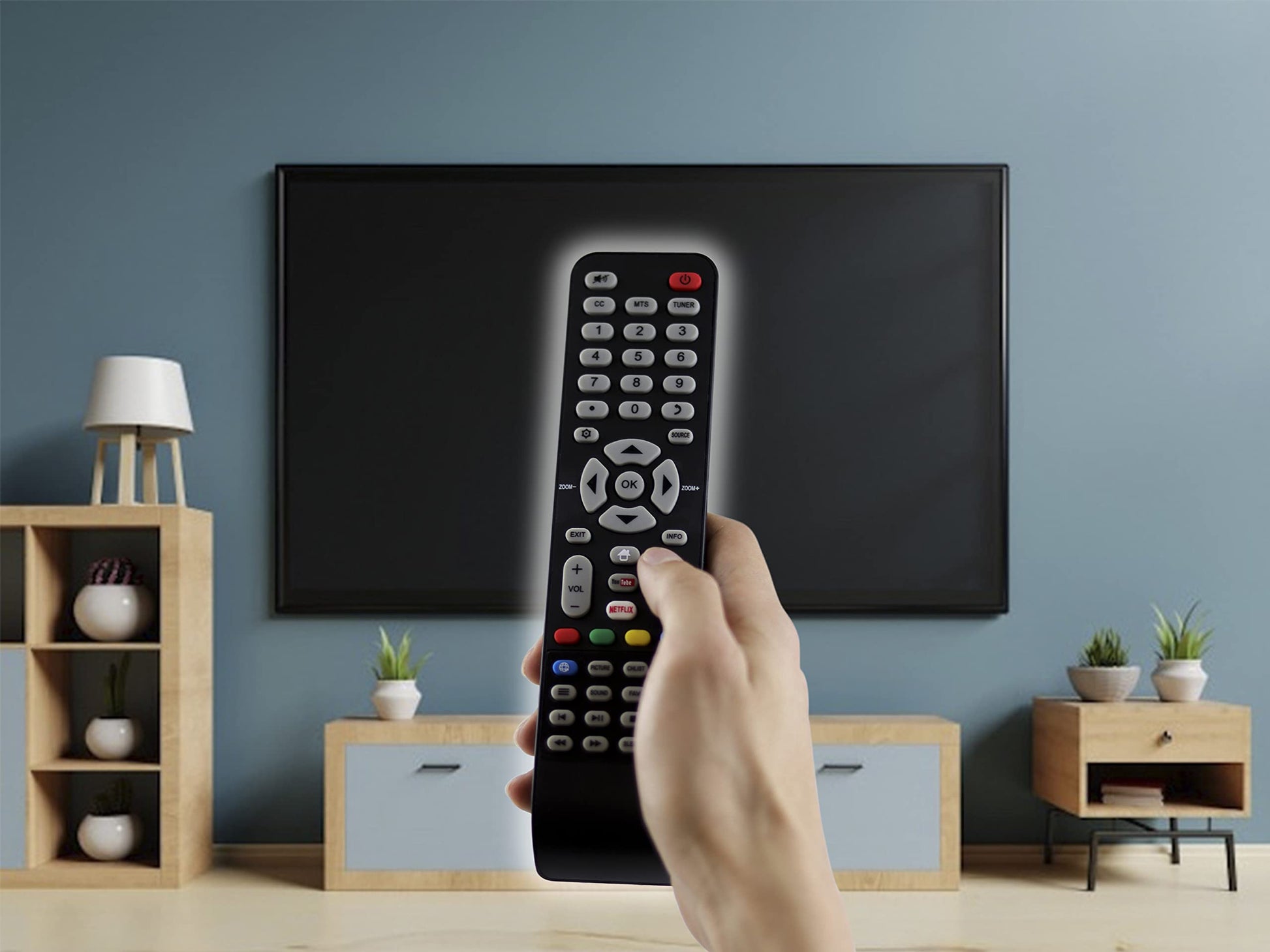 LIDERT Control Remoto ATVIO JVC Smart TV Modelos 43d1620 49d1620 55d1620, S139h S140fs, (Comprar únicamente si tu Control es Igual al Que se Muestra en la Imagen.)