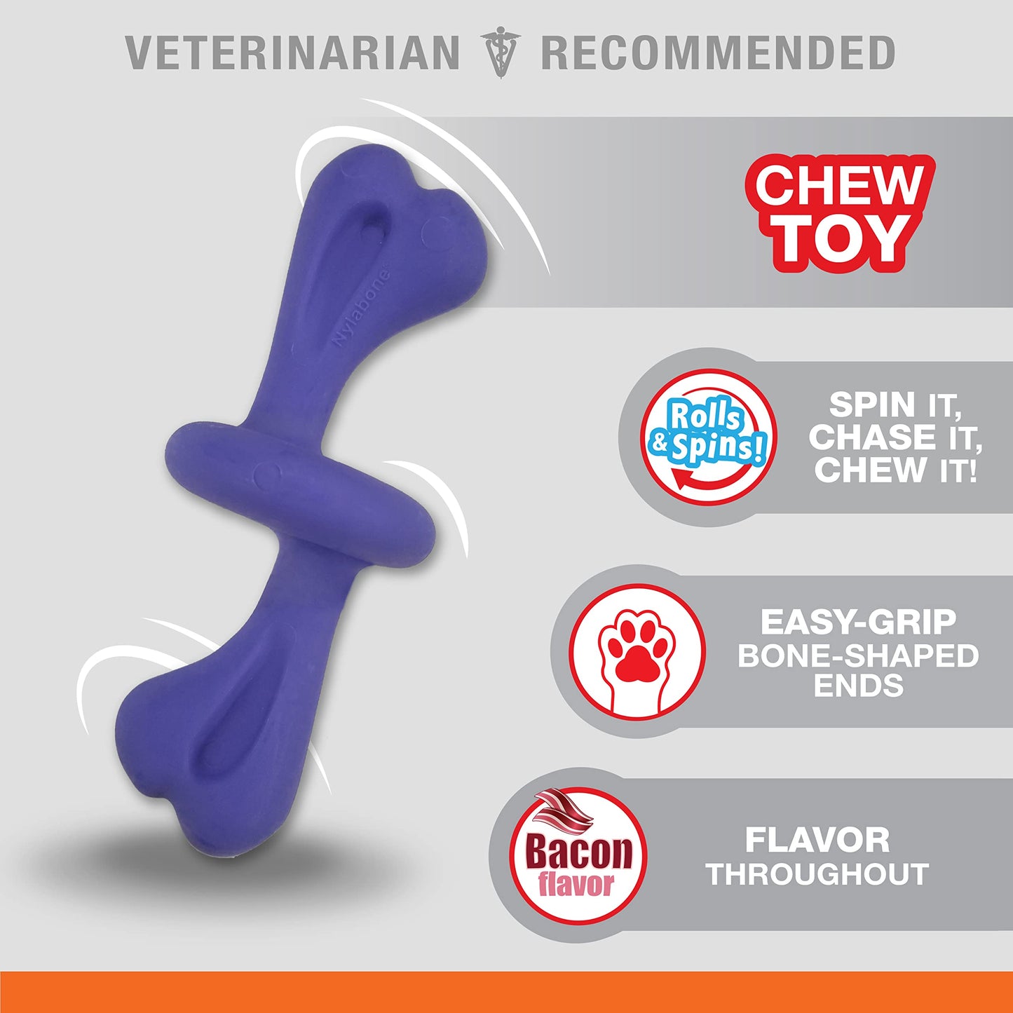 Juguete de Perro Nylabone Sabor Tocino para Masticadores Agresivos Grande Gigante