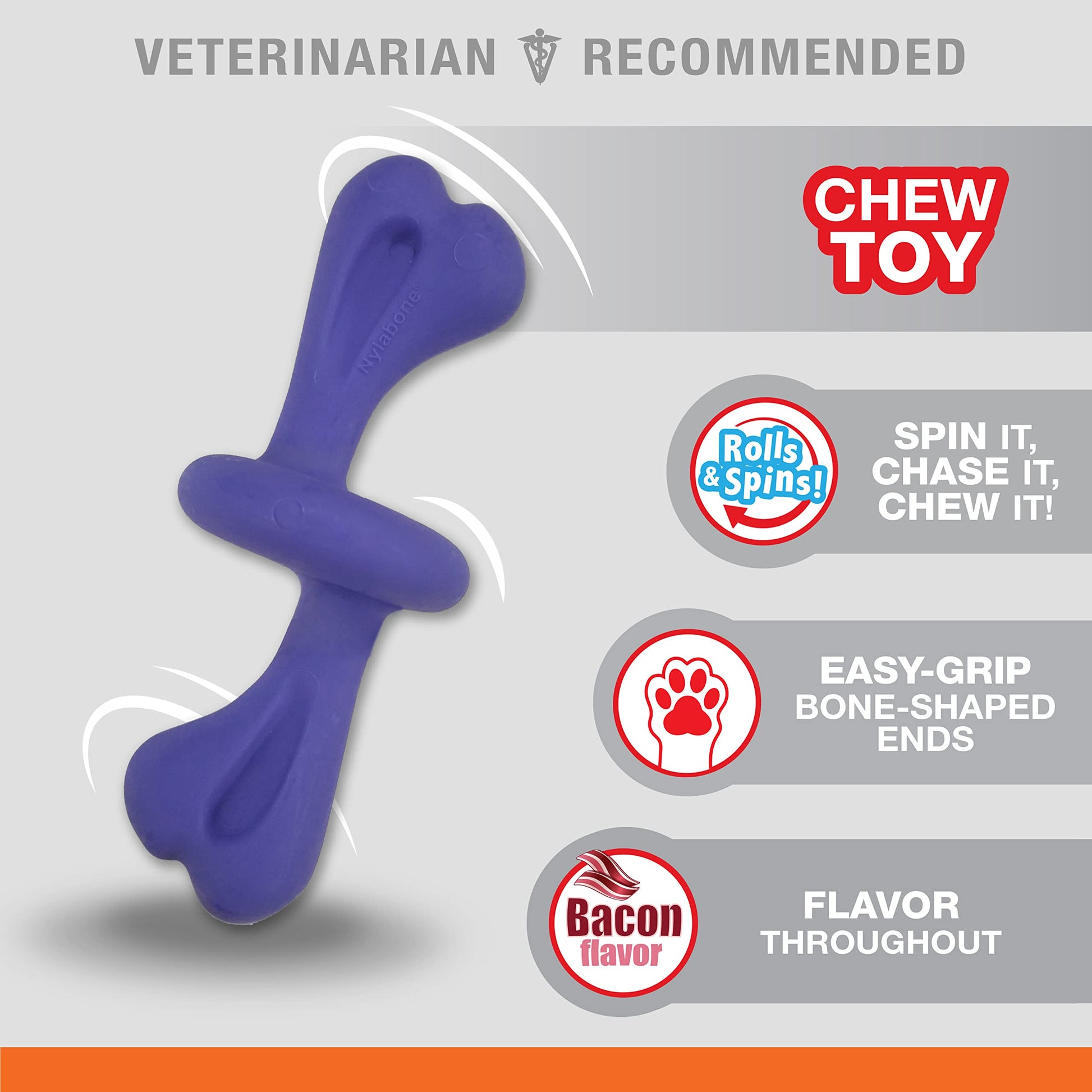 Juguete de Perro Nylabone Sabor Tocino para Masticadores Agresivos Grande Gigante