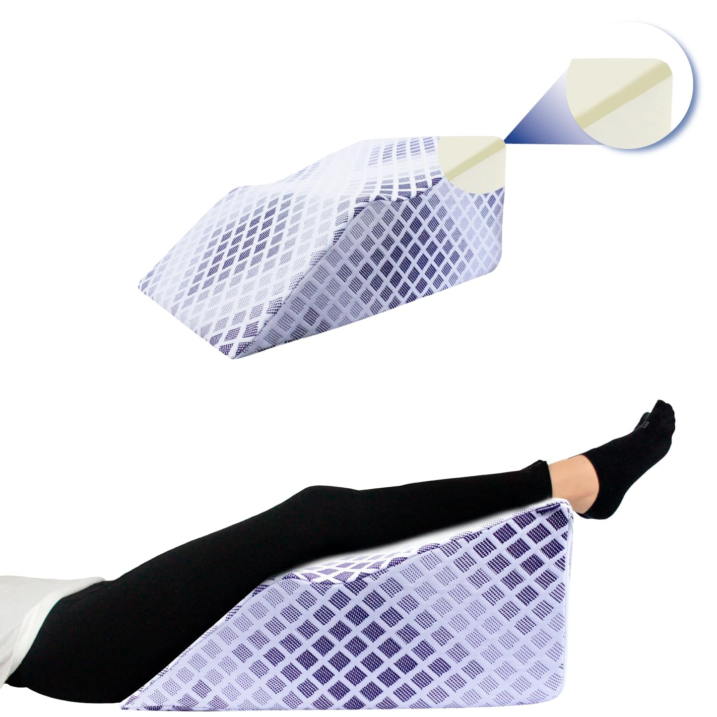 Cojín Elevación Piernas DR JOOHN Azul Memory Foam para Retorno Venoso