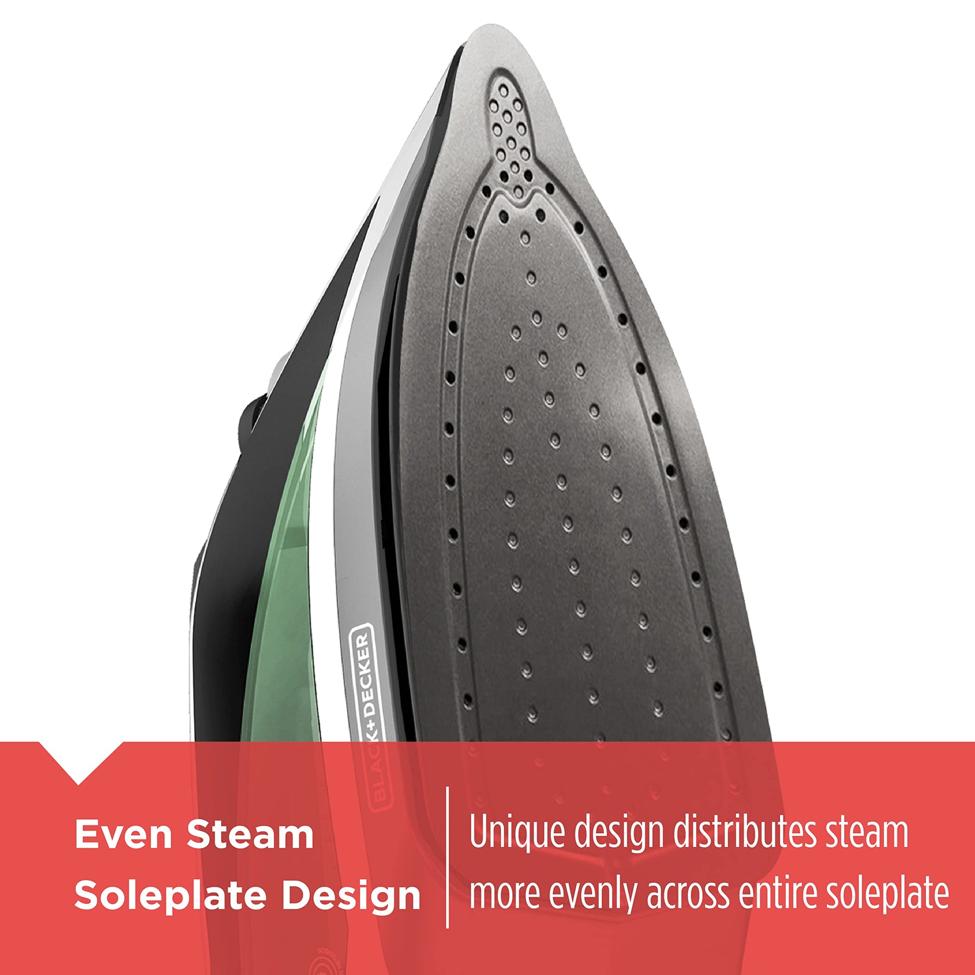 BLACK+DECKER Vitessa - Plancha de Vapor Avanzada, ICR2020, Suela Antiadherente Incluso a Vapor, Apagado automático, Cable retráctil sin enredos, Verde
