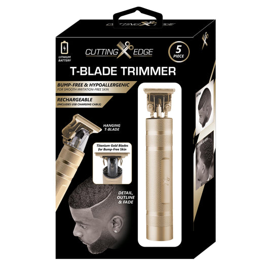 Recortadora de Barba Cutting Edge Dorado Titanio con Cuchillas en T Hipoalergénicas para Hombre