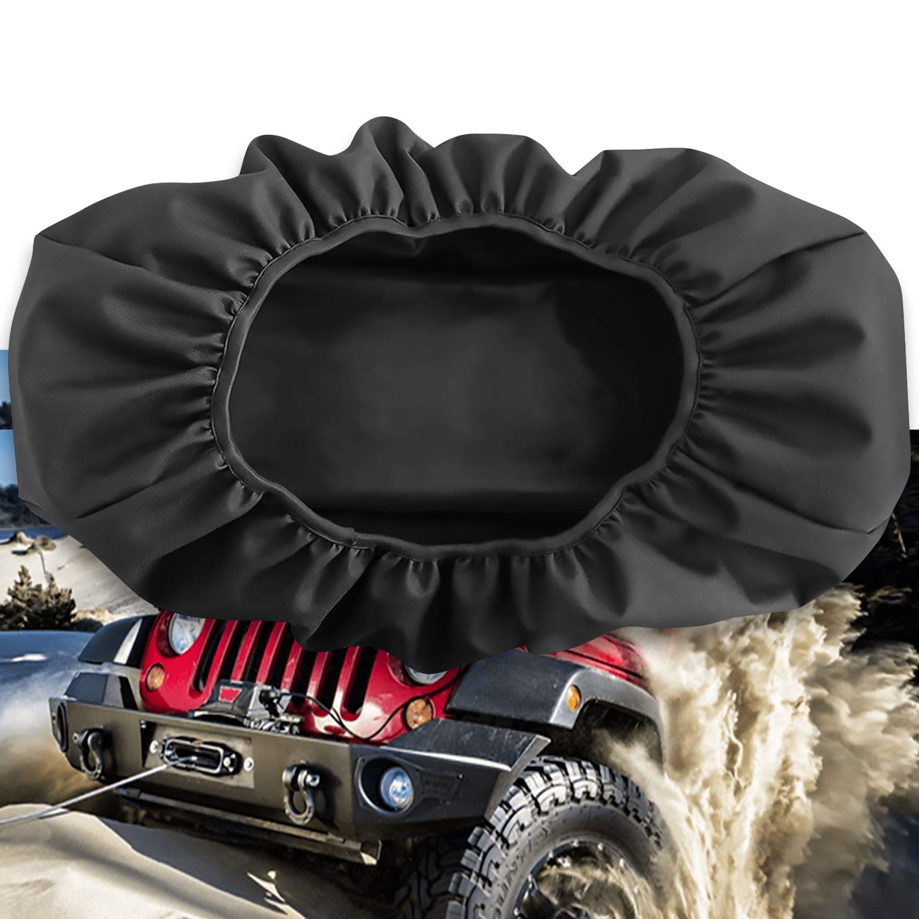 Funda de cabrestante impermeable, resistente 600D transpirable tela Oxford a prueba de polvo, compatible con la mayoría de cabrestantes eléctricos de 850-17000 libras, interior/exterior - (21.5 x 9.5 x 7.5 pulgadas)