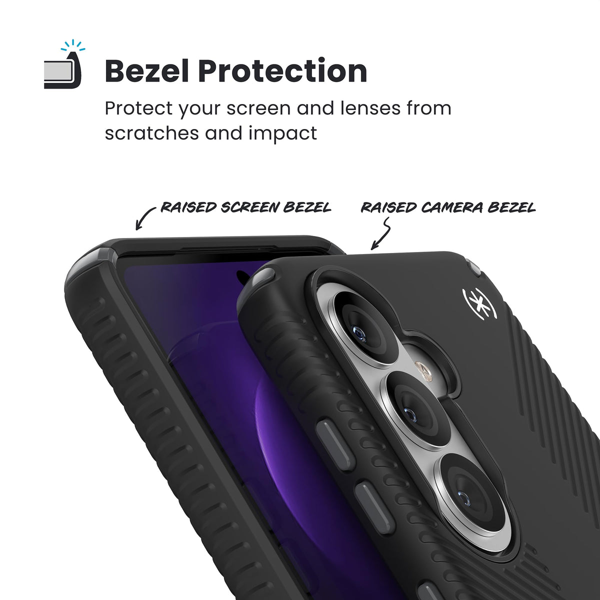 Funda Speck Negro Gris pizarrón Samsung Galaxy S26 Presidio2 Grip con imán