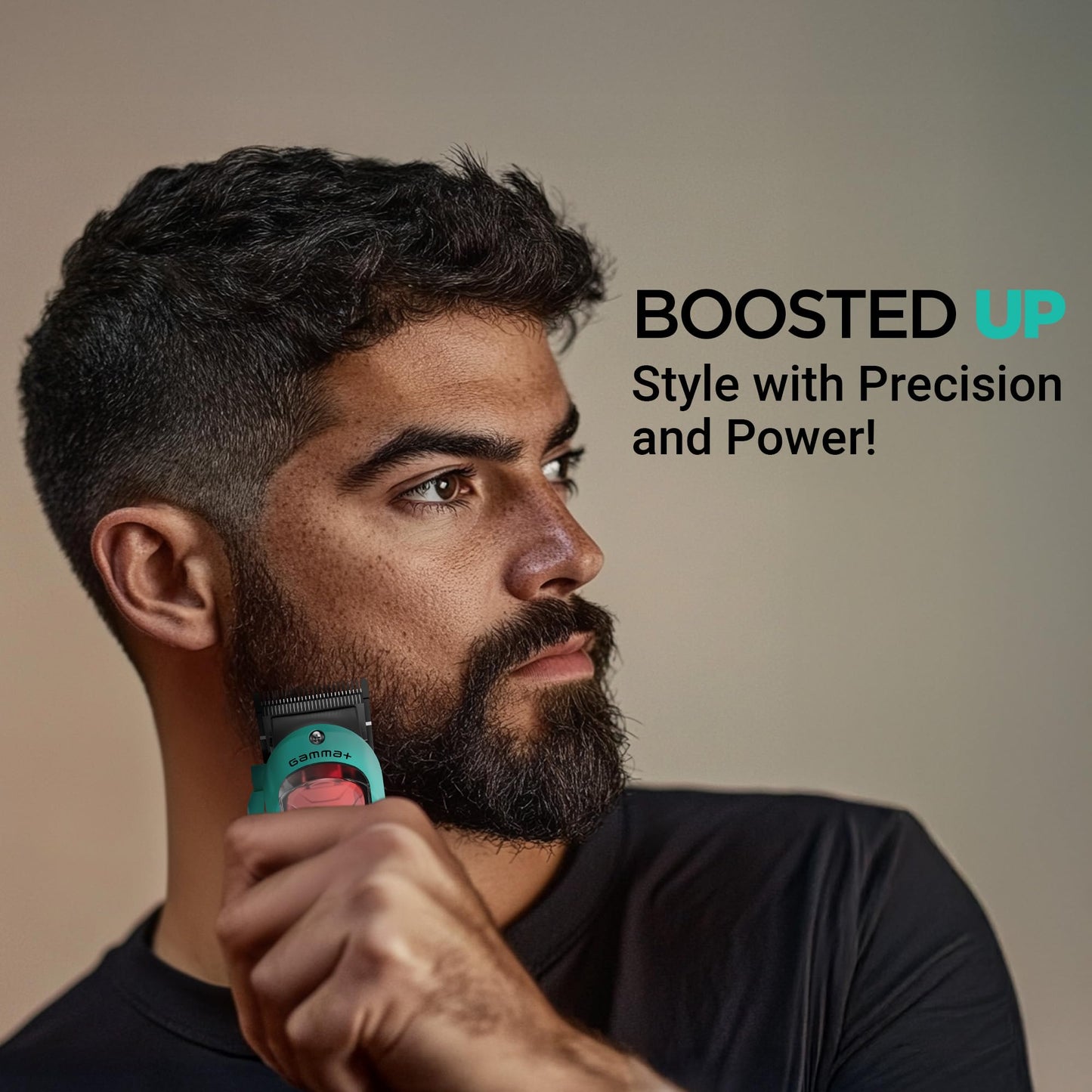 GAMMA+ Herramientas de cabello profesionales modulares inalámbricas con motor de súper torque, 3 tapas modulares en negro, rojo, oro (cortapelos)