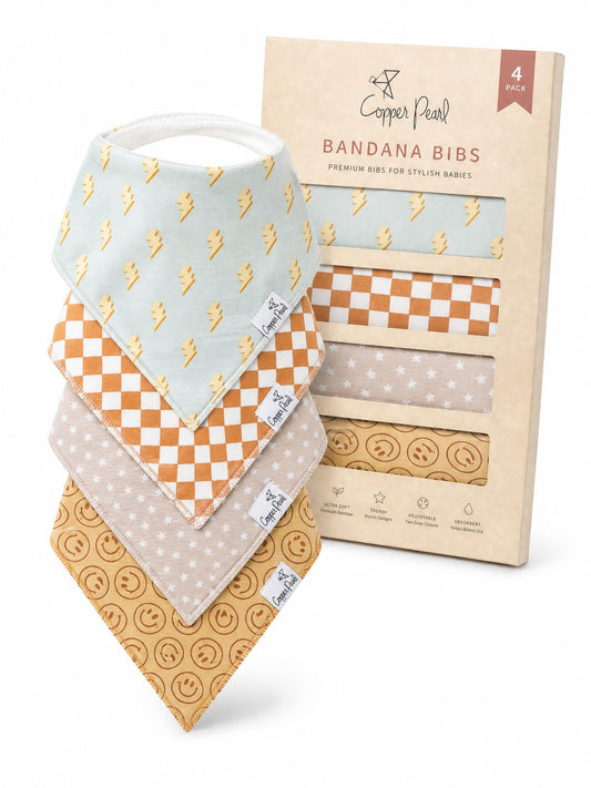 Baberos de Algodón Suave Copper Pearl Multicolor Ajustables para Bebés y Niños Pequeños