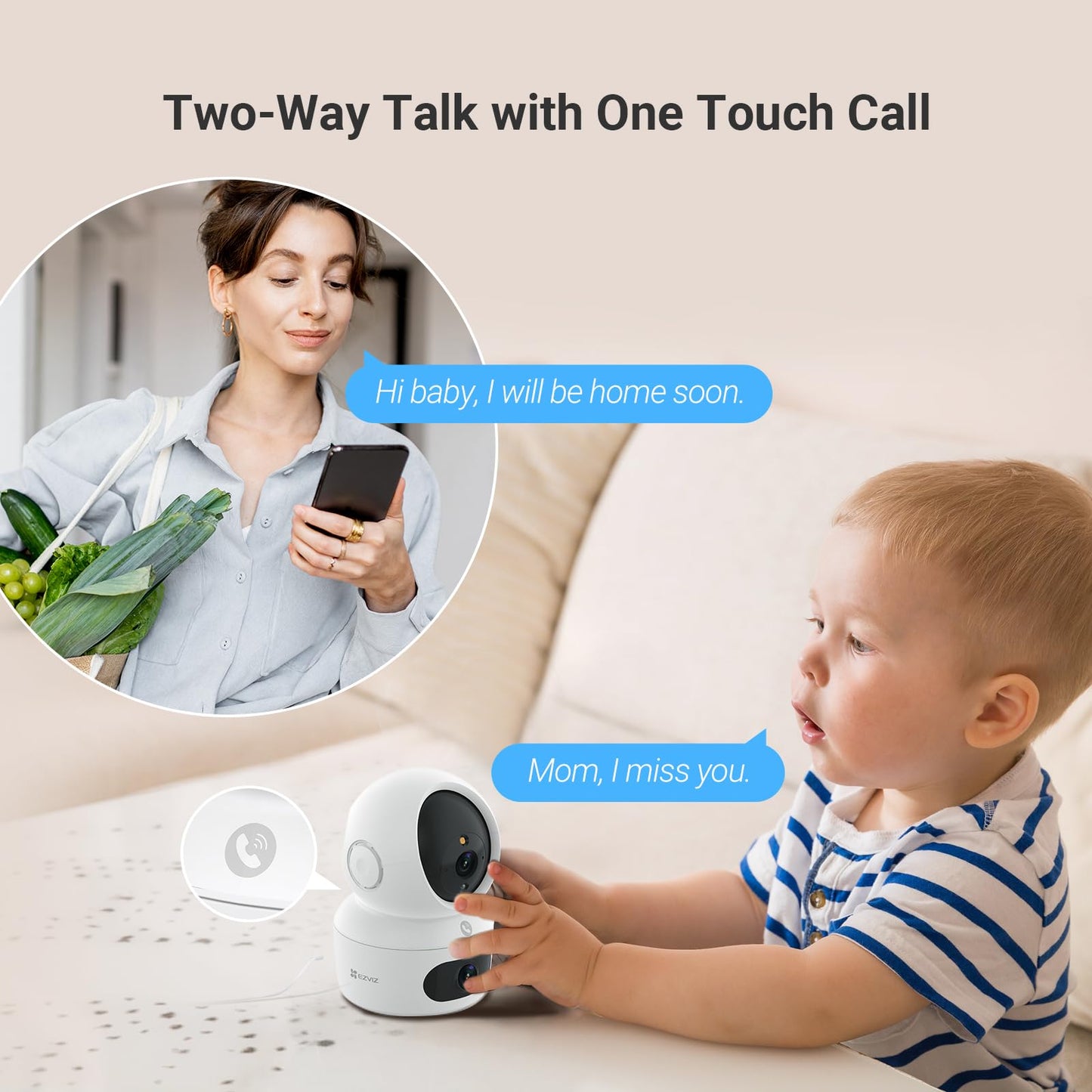 Cámara IP Domo EZVIZ H7C Dual 4MP Doble Lente Visión Nocturna WiFi Visión 360º Micro SD