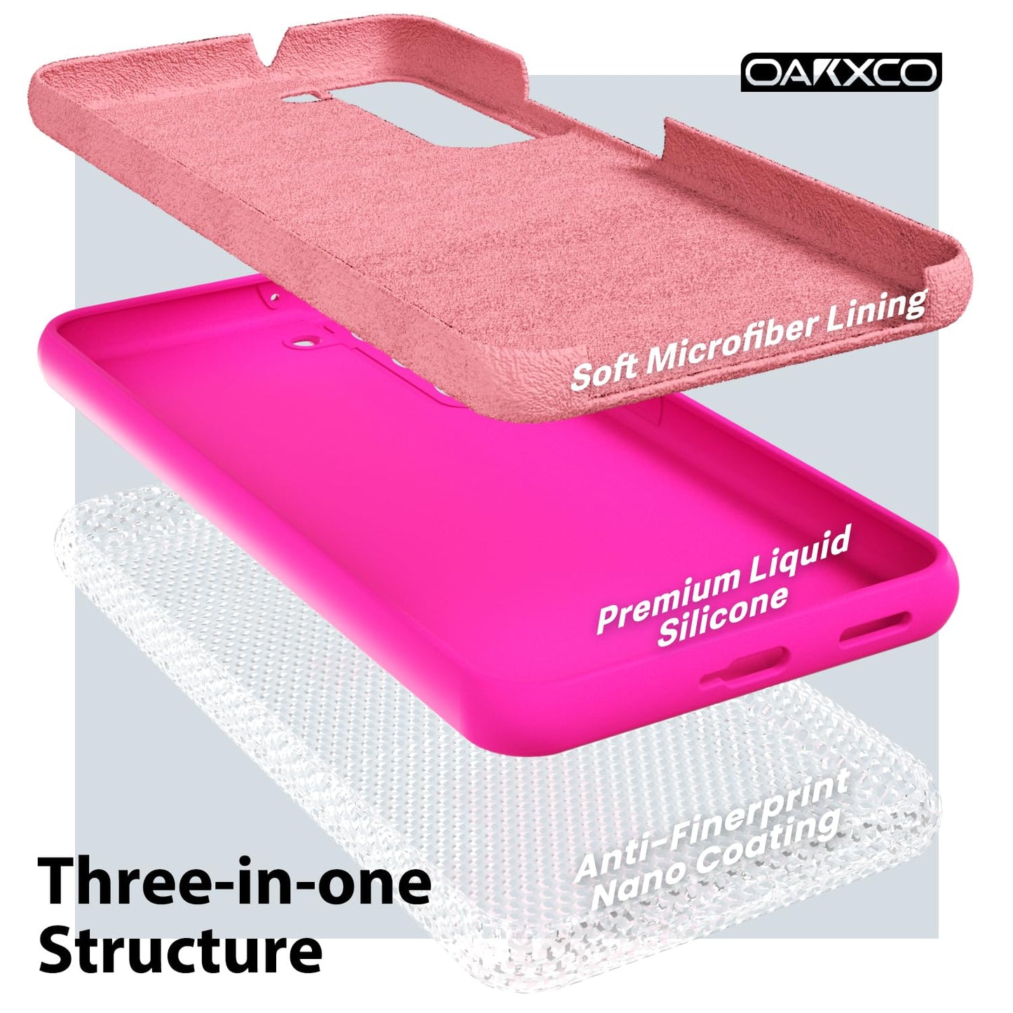 oakxco - Funda de silicona líquida para Samsung Galaxy S22, color sólido fluorescente, delgada, de goma suave, suave, de poliuretano termoplástico (TPU), lisa, mate, para mujeres y niñas, color rosa