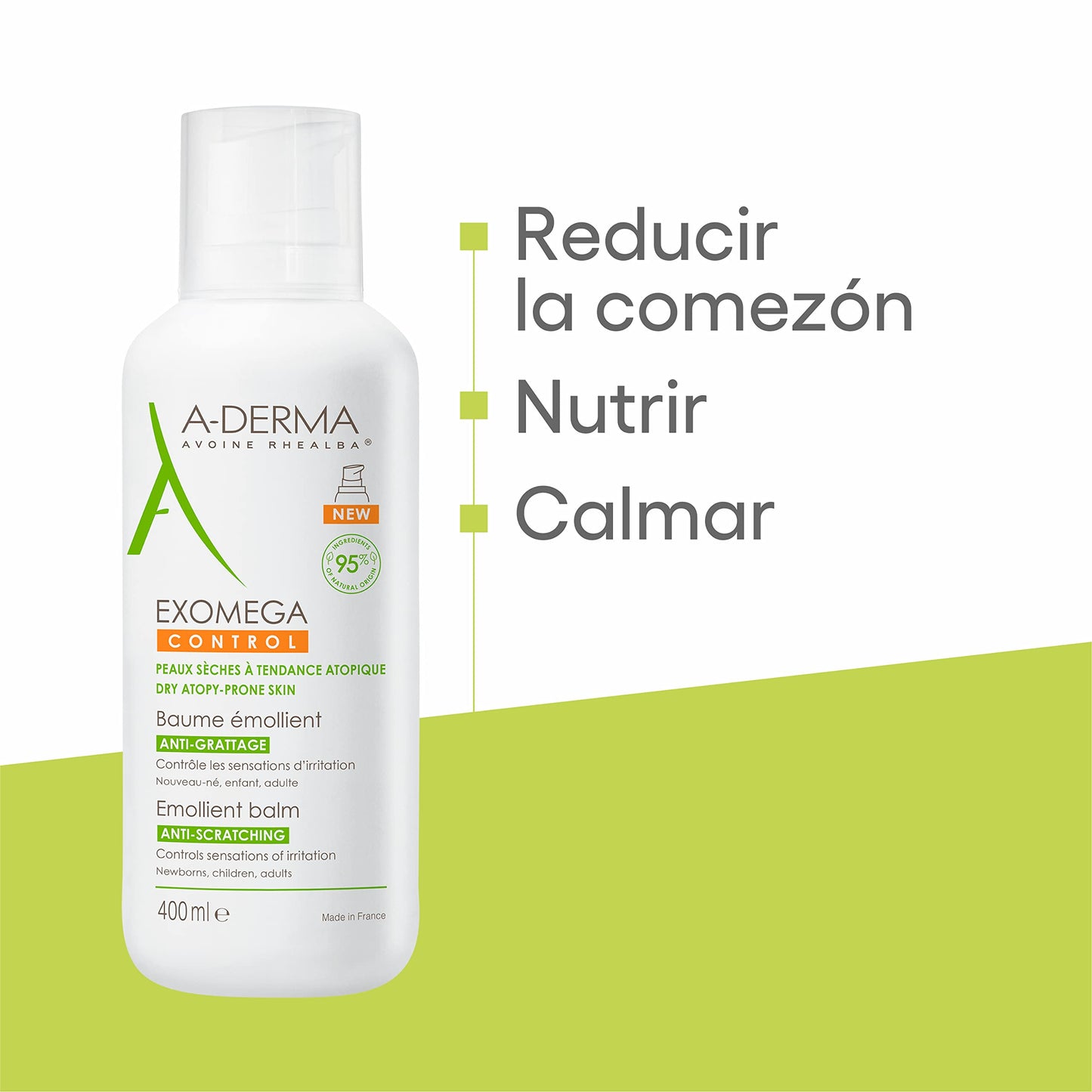 Bálsamo Emoliente Anticomezón A-Derma Exomega Control - Hidratación Profunda para Piel Sensible - 400ml