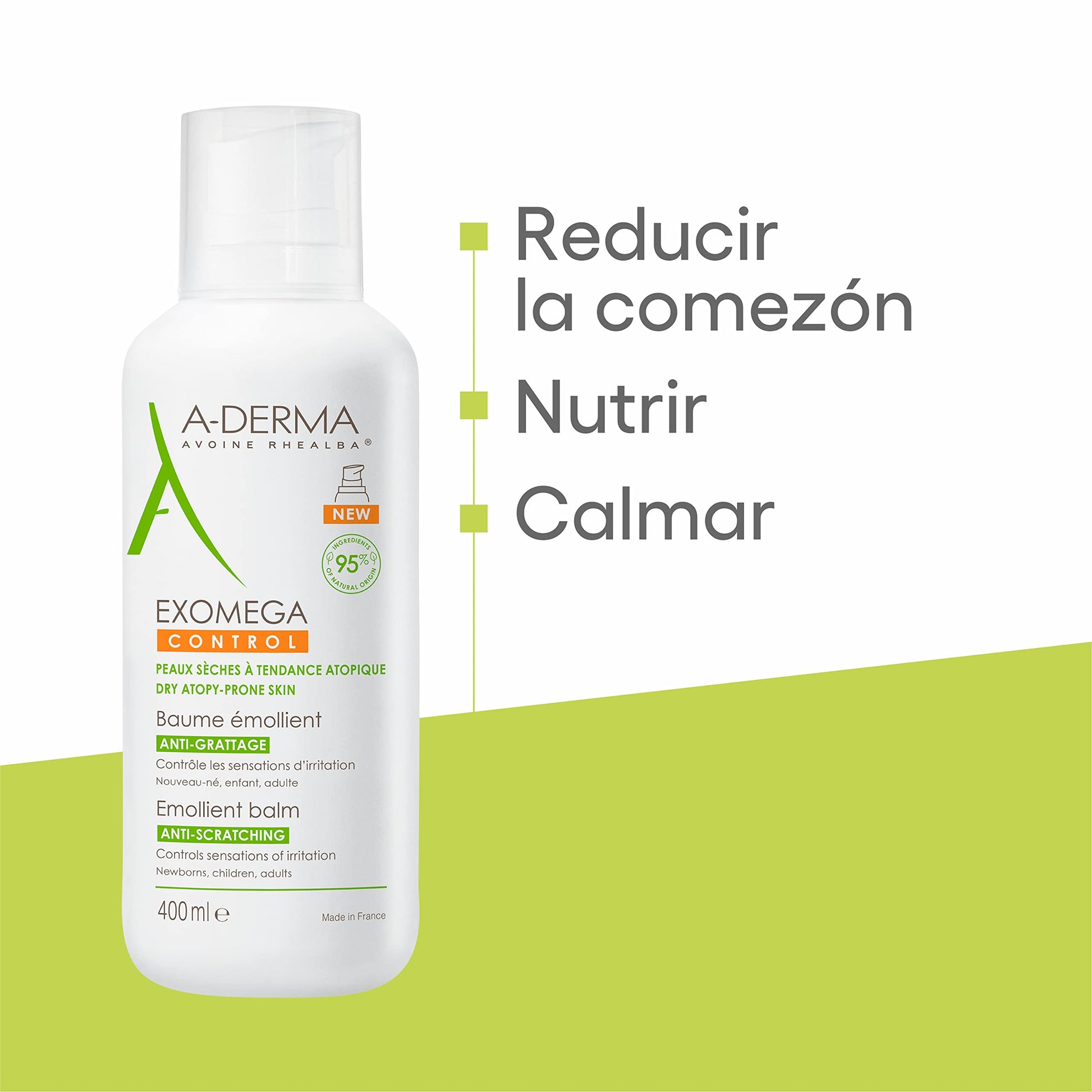 Bálsamo Emoliente Anticomezón A-Derma Exomega Control - Hidratación Profunda para Piel Sensible - 400ml