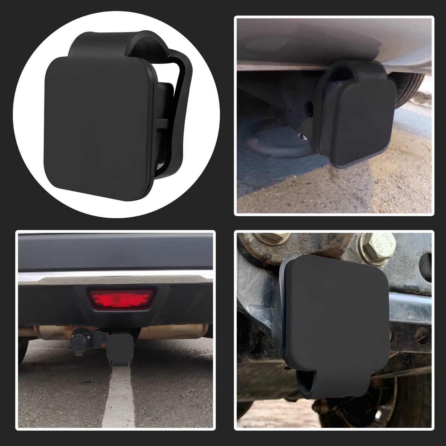 2 piezas de 2 pulgadas de remolque cubierta de enganche de goma resistente, receptor de remolque, receptor, tapa de inserción de 2 pulgadas, receptores compatibles con clase 3 4 5 GMC Toyota Ford Jeep Dodge Nissan Mercedes Benz BMW Polaris ATV UTV