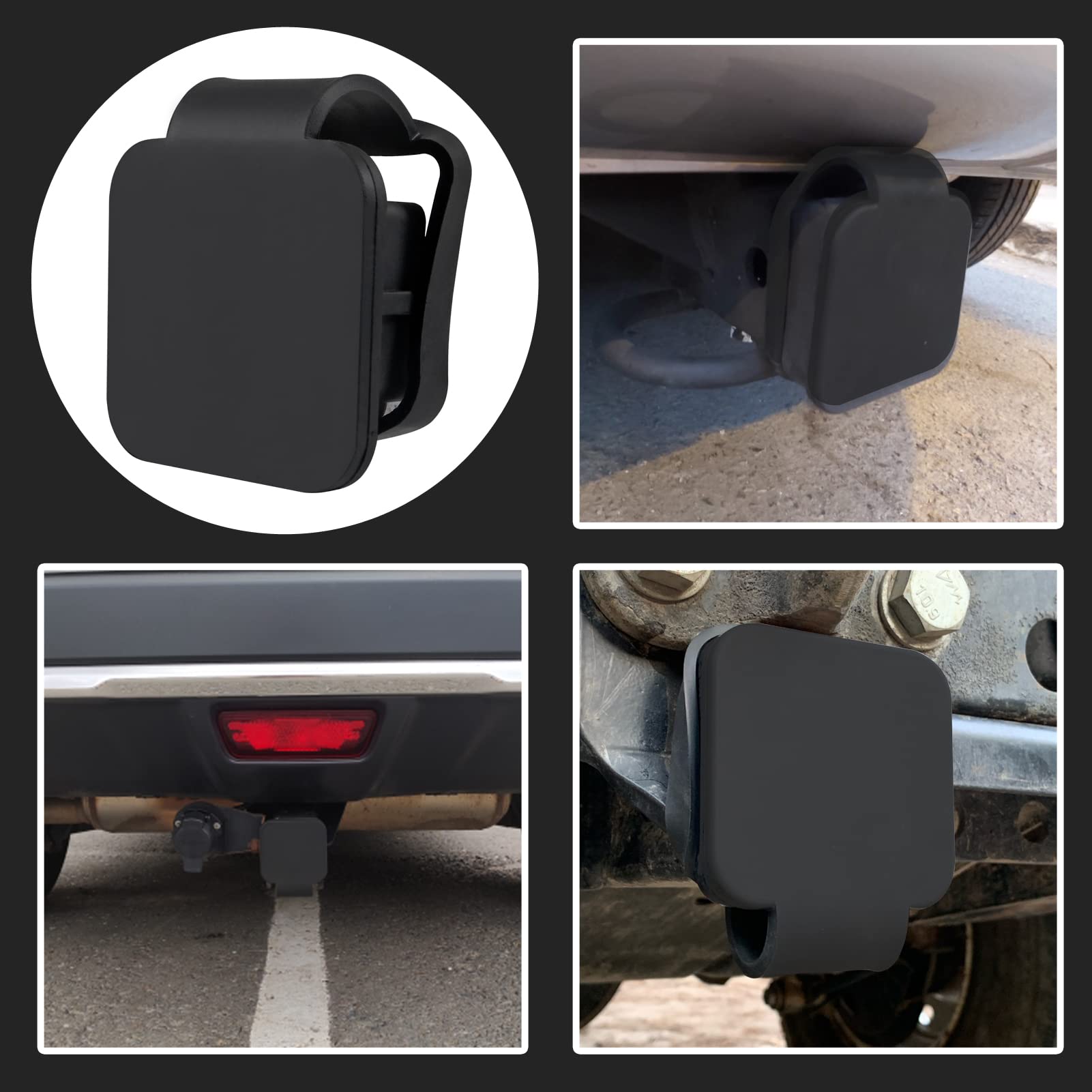 2 piezas de 2 pulgadas de remolque cubierta de enganche de goma resistente, receptor de remolque, receptor, tapa de inserción de 2 pulgadas, receptores compatibles con clase 3 4 5 GMC Toyota Ford Jeep Dodge Nissan Mercedes Benz BMW Polaris ATV UTV
