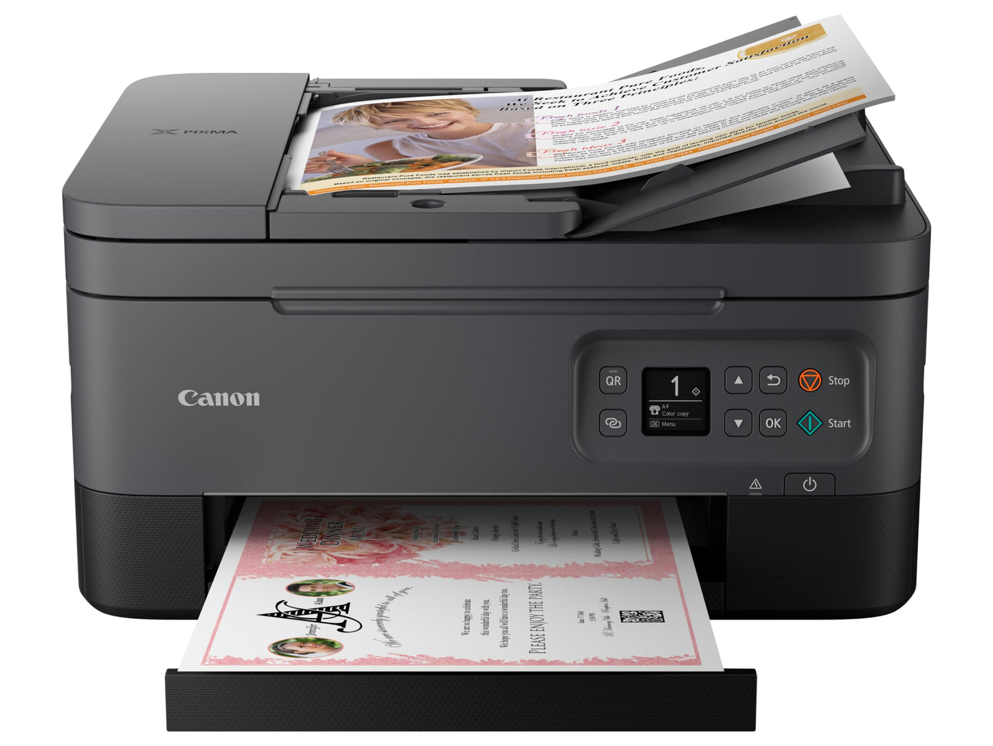 Canon PIXMA TR7020a Impresora de inyección de Tinta a Color inalámbrica Todo en uno, con impresión dúplex, impresión móvil y alimentador automático de Documentos, Negro, Funciona con Alexa