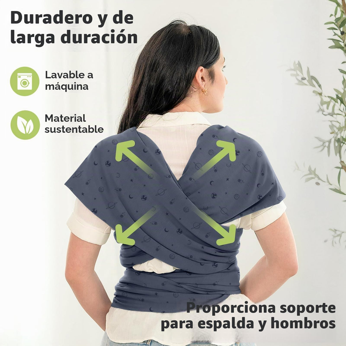 KeaBabies Portabebés Baby Wrap Carrier - Todo en 1 Portabebés Original Banda para Recién Nacido a Niño, Fácil de Usar, Atadura Sin Manos, Ligero, Envolturas para Niños Transpirables (Planetas)