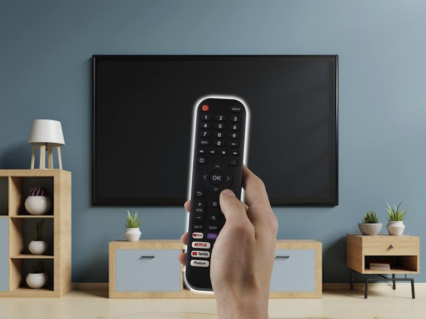 CONTROL EXPERT Control Compatible con Hisense Modelo En2d30h 50H6G Smart TV Netflix Youtube Music Prime Video Pluto