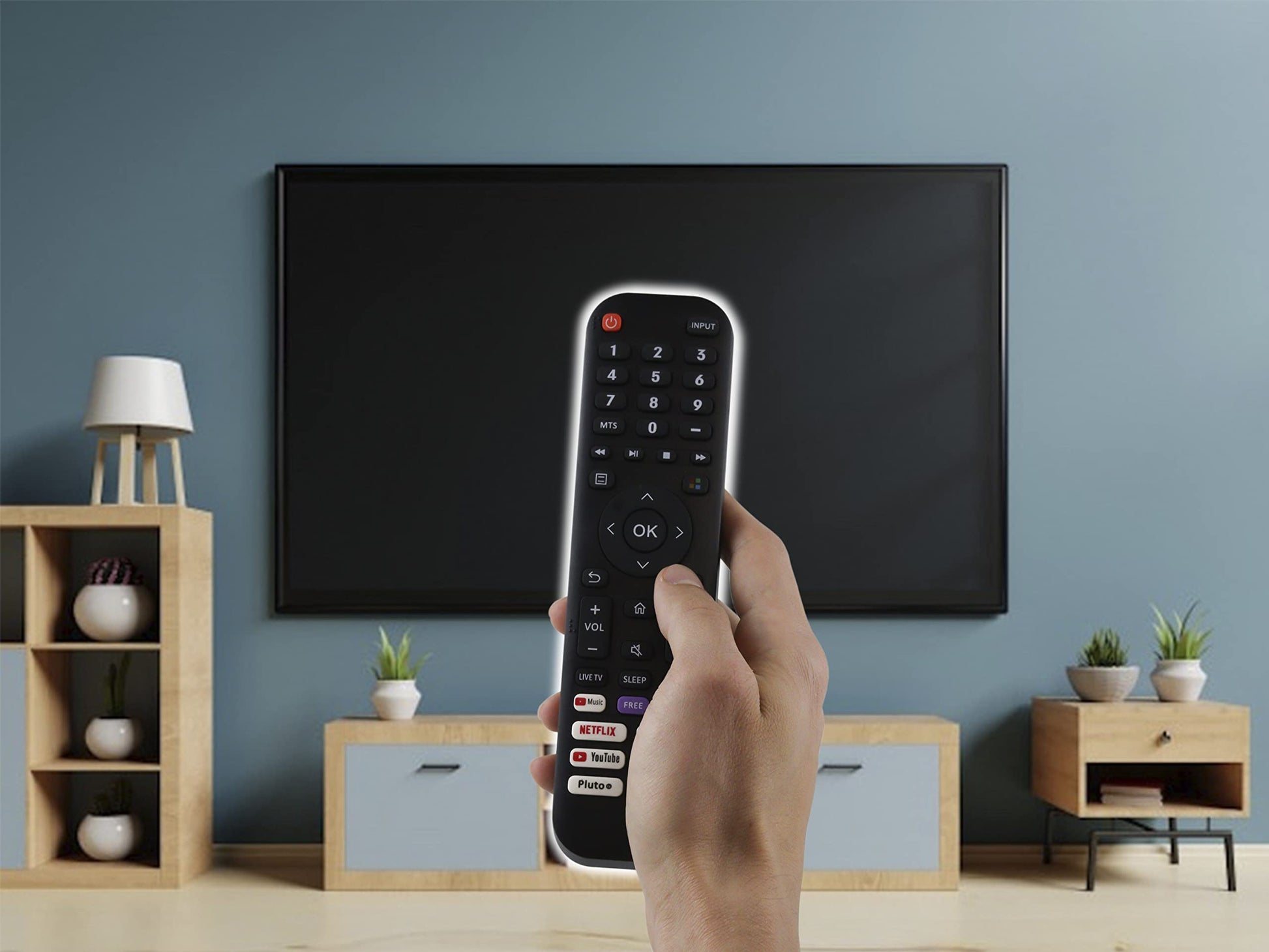 CONTROL EXPERT Control Compatible con Hisense Modelo En2d30h 50H6G Smart TV Netflix Youtube Music Prime Video Pluto